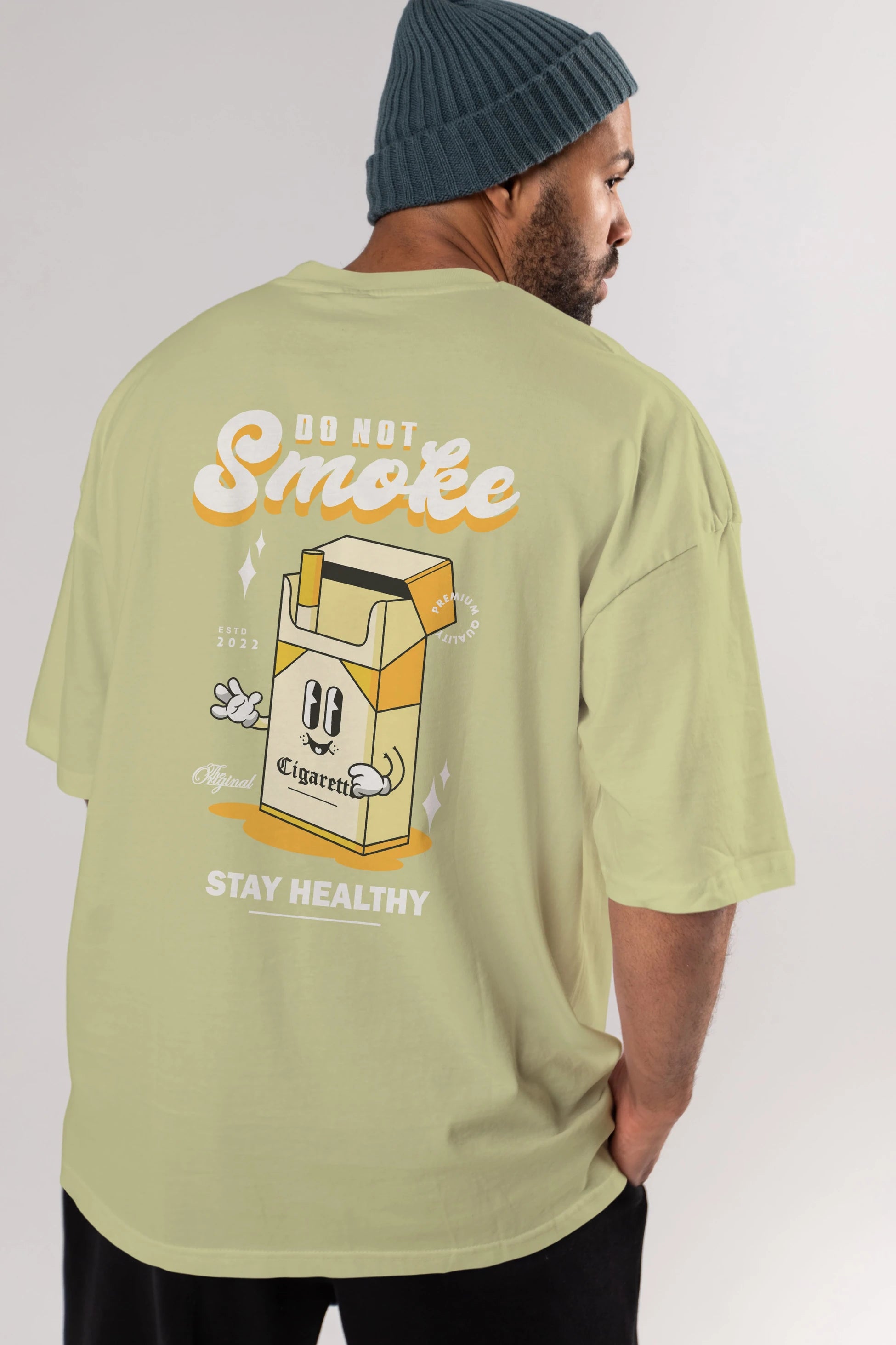 Do Not Smoke Arka Baskılı Oversize t-shirt Erkek Kadın Unisex