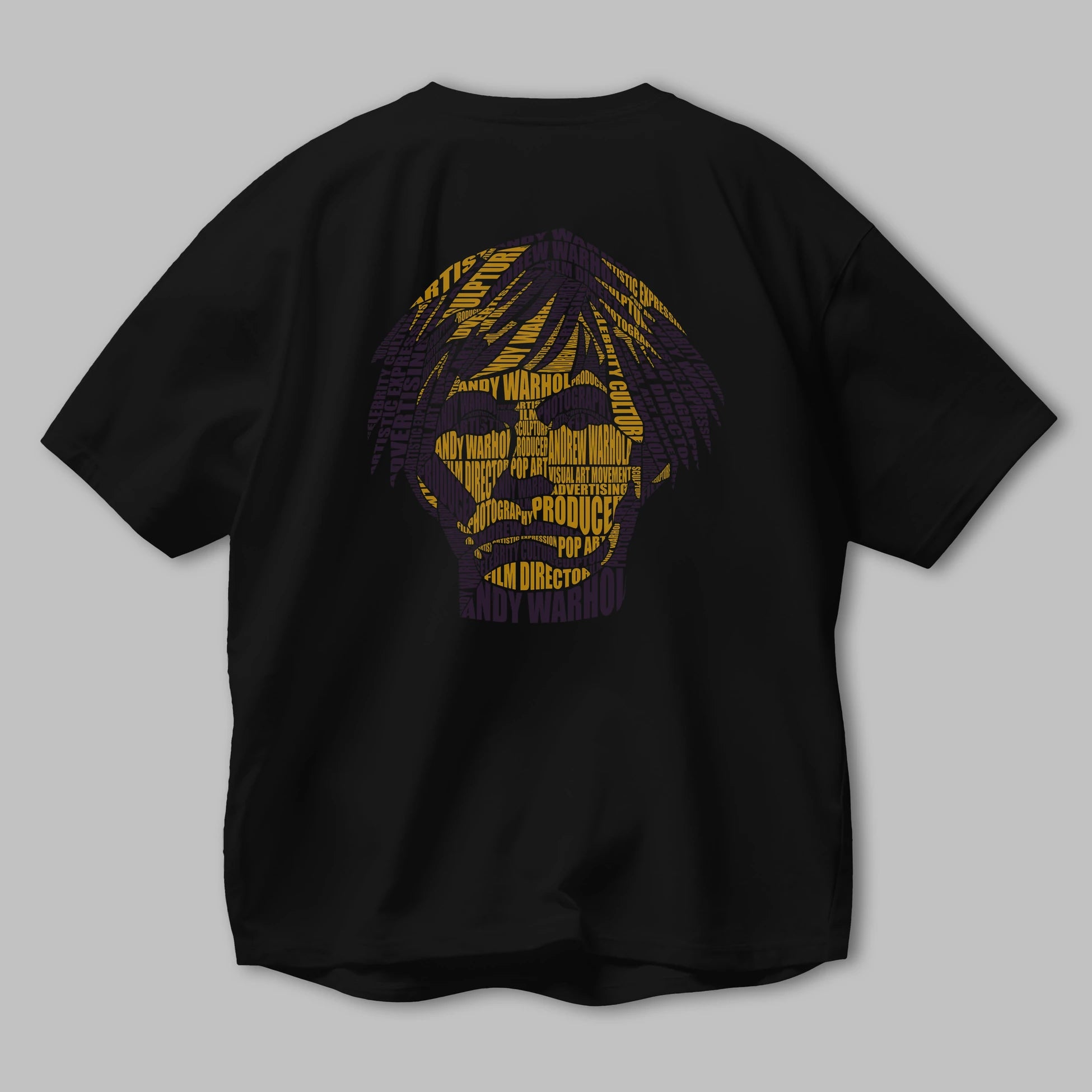 Andy Warhol Calligram Arka Baskılı Oversize t-shirt %100 pamuk Erkek Kadın Unisex
