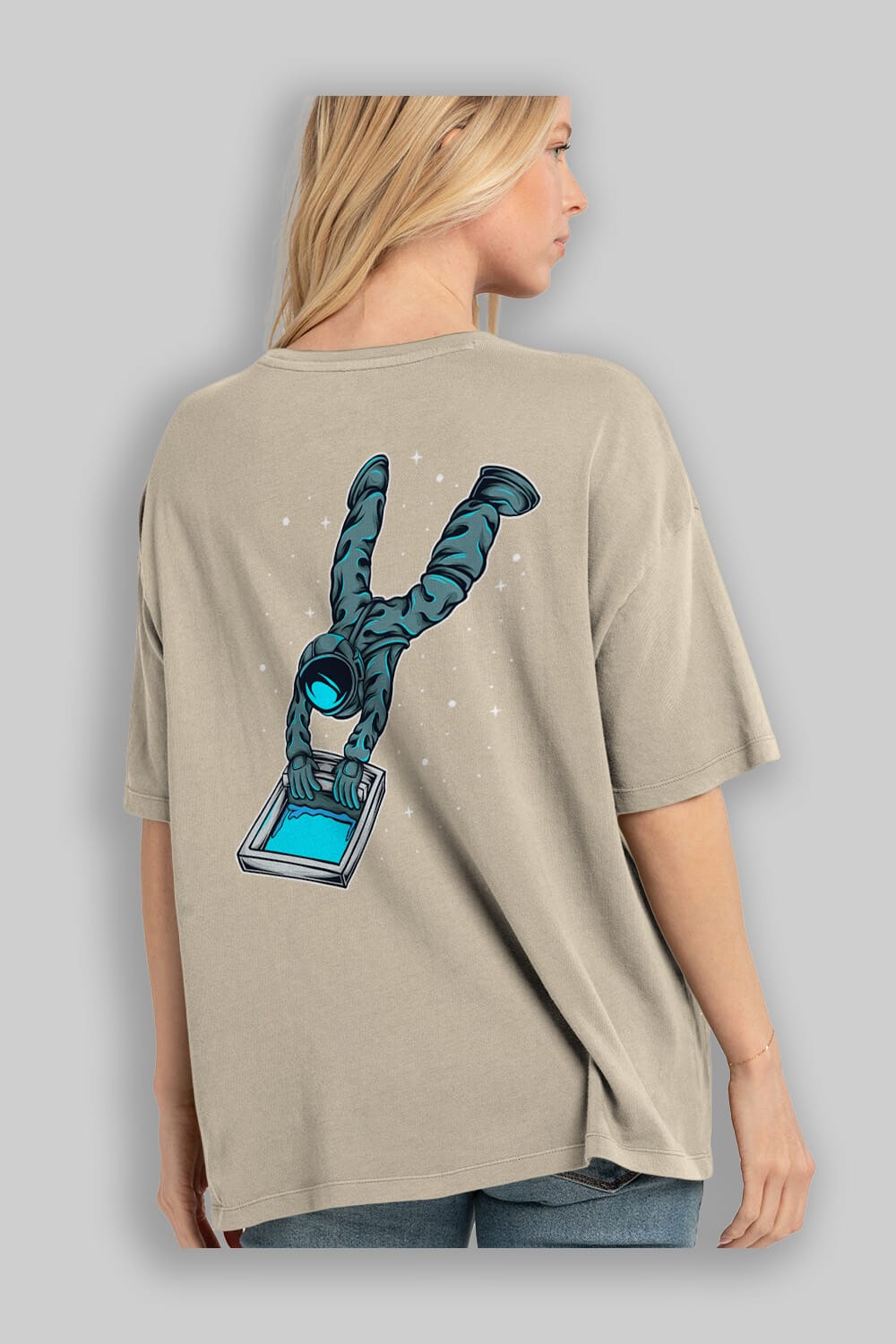 Astroscreen Arka Baskılı Oversize t-shirt Erkek Kadın Unisex