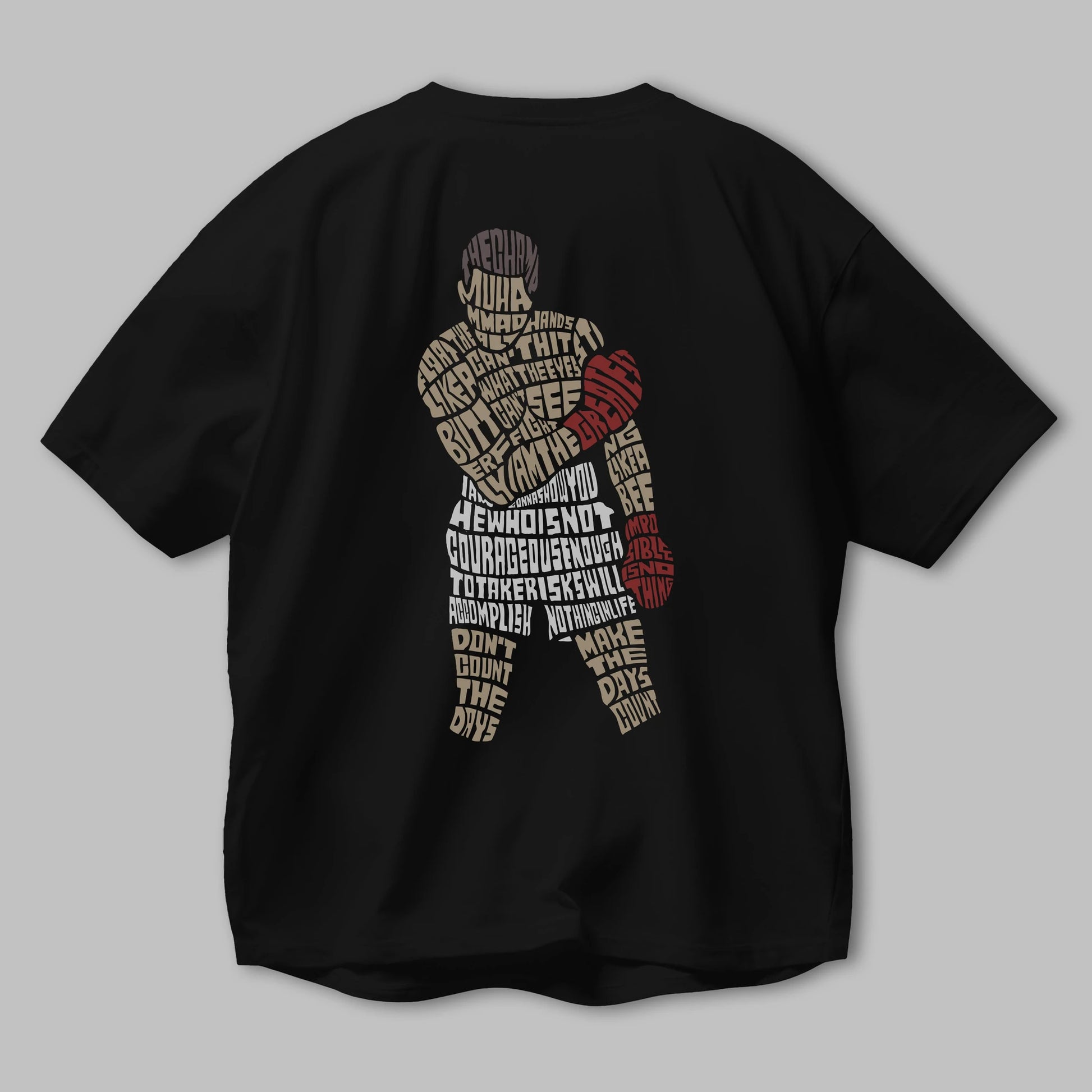 The Champ Muhammad Ali Arka Baskılı Oversize t-shirt %100 pamuk Erkek Kadın Unisex