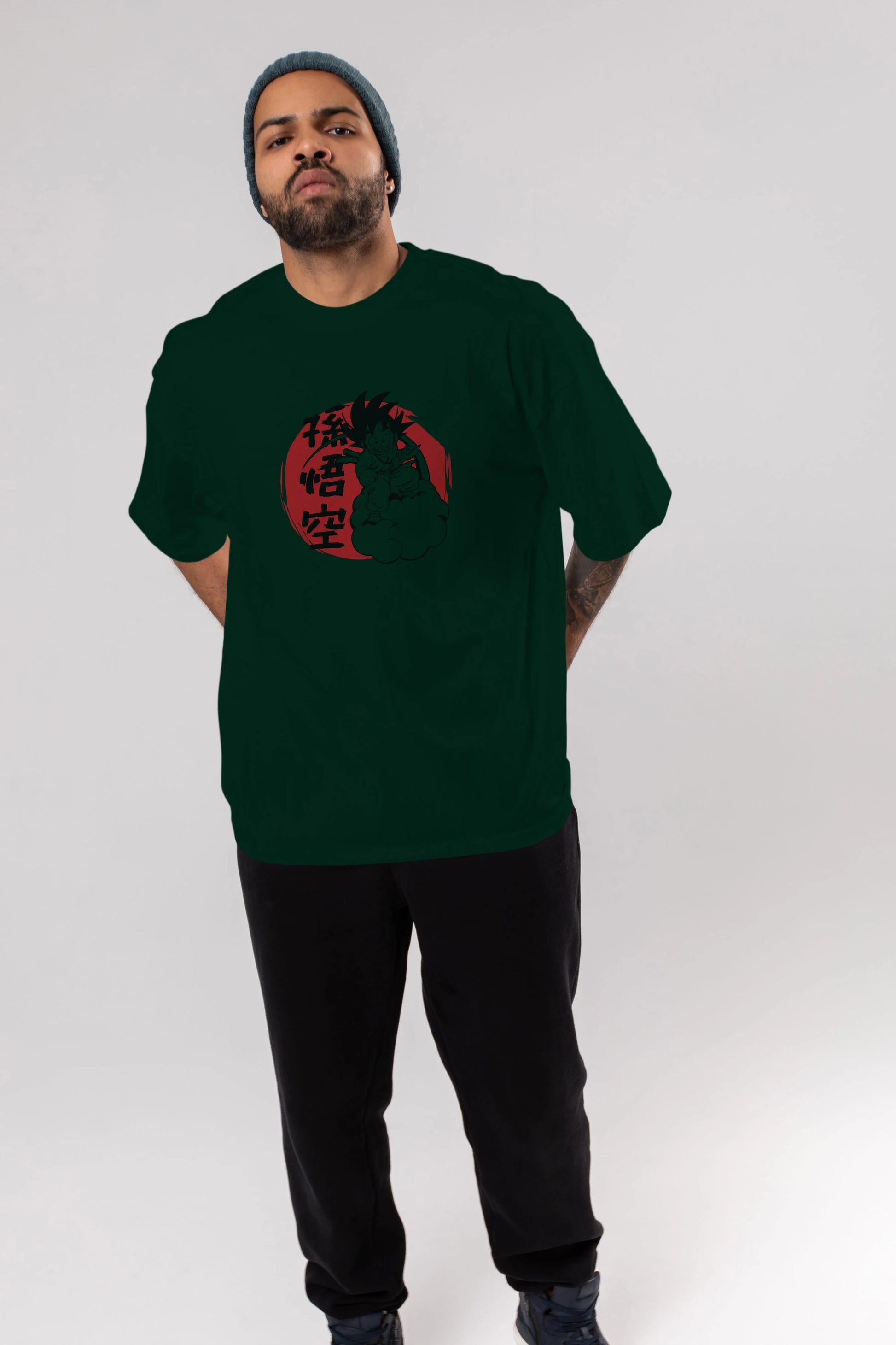 DRAGON BALL Anime Ön Baskılı Oversize t-shirt %100 pamuk Erkek Kadın Unisex