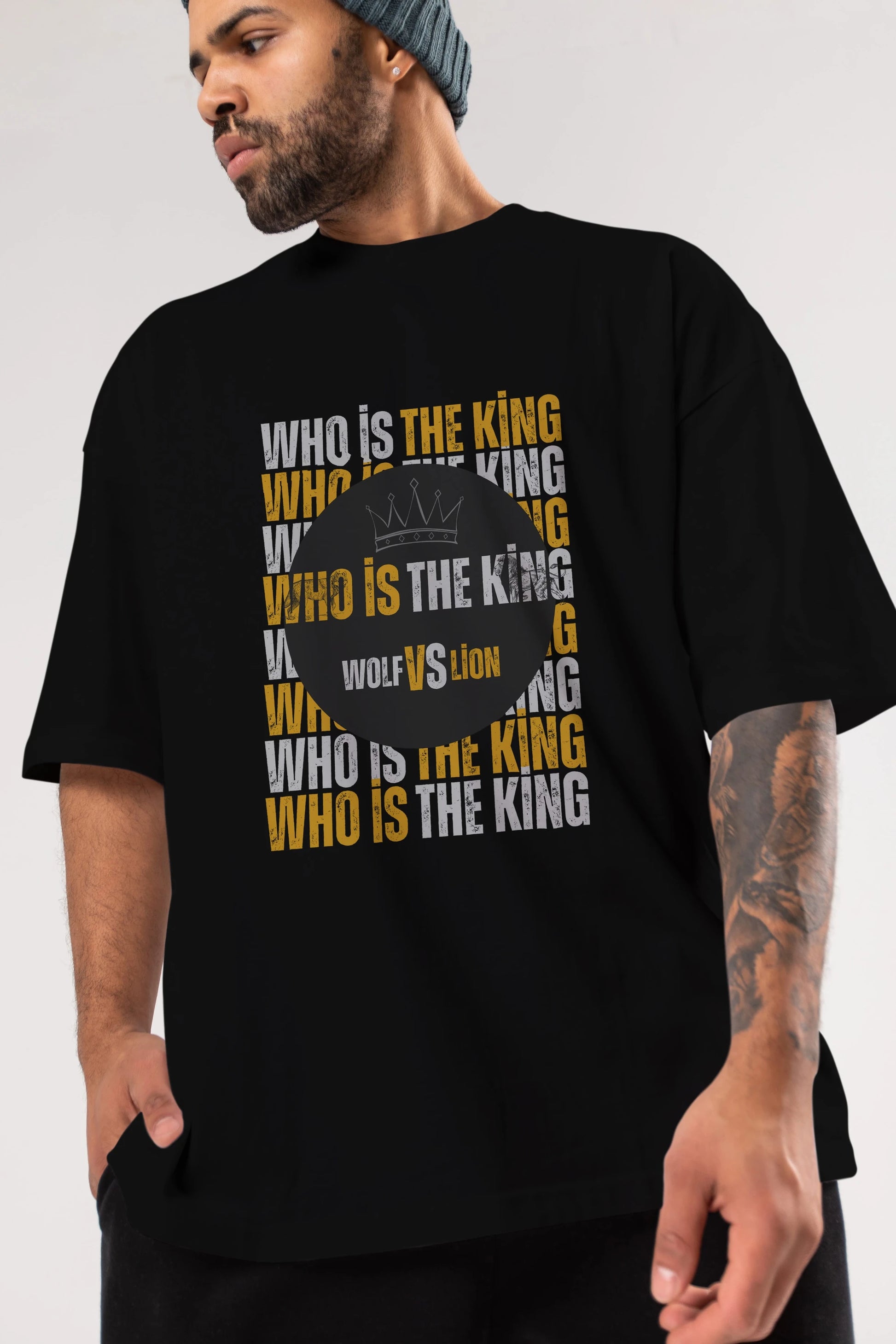 Who Is The King Yazılı Ön Baskılı Oversize t-shirt Erkek Kadın Unisex