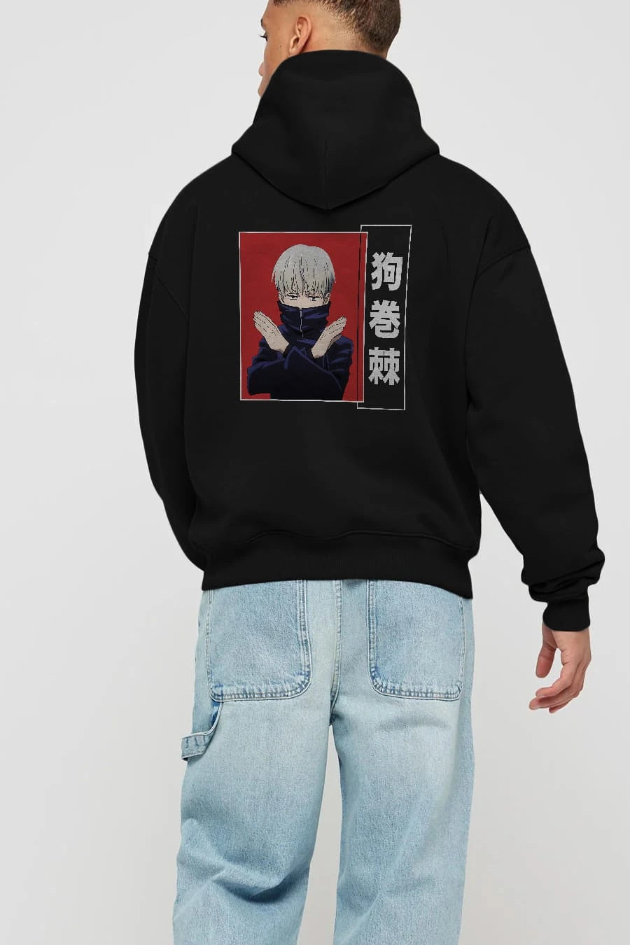 Toge Inumaki Anime Arka Baskılı Hoodie Oversize Kapüşonlu Sweatshirt Erkek Kadın Unisex