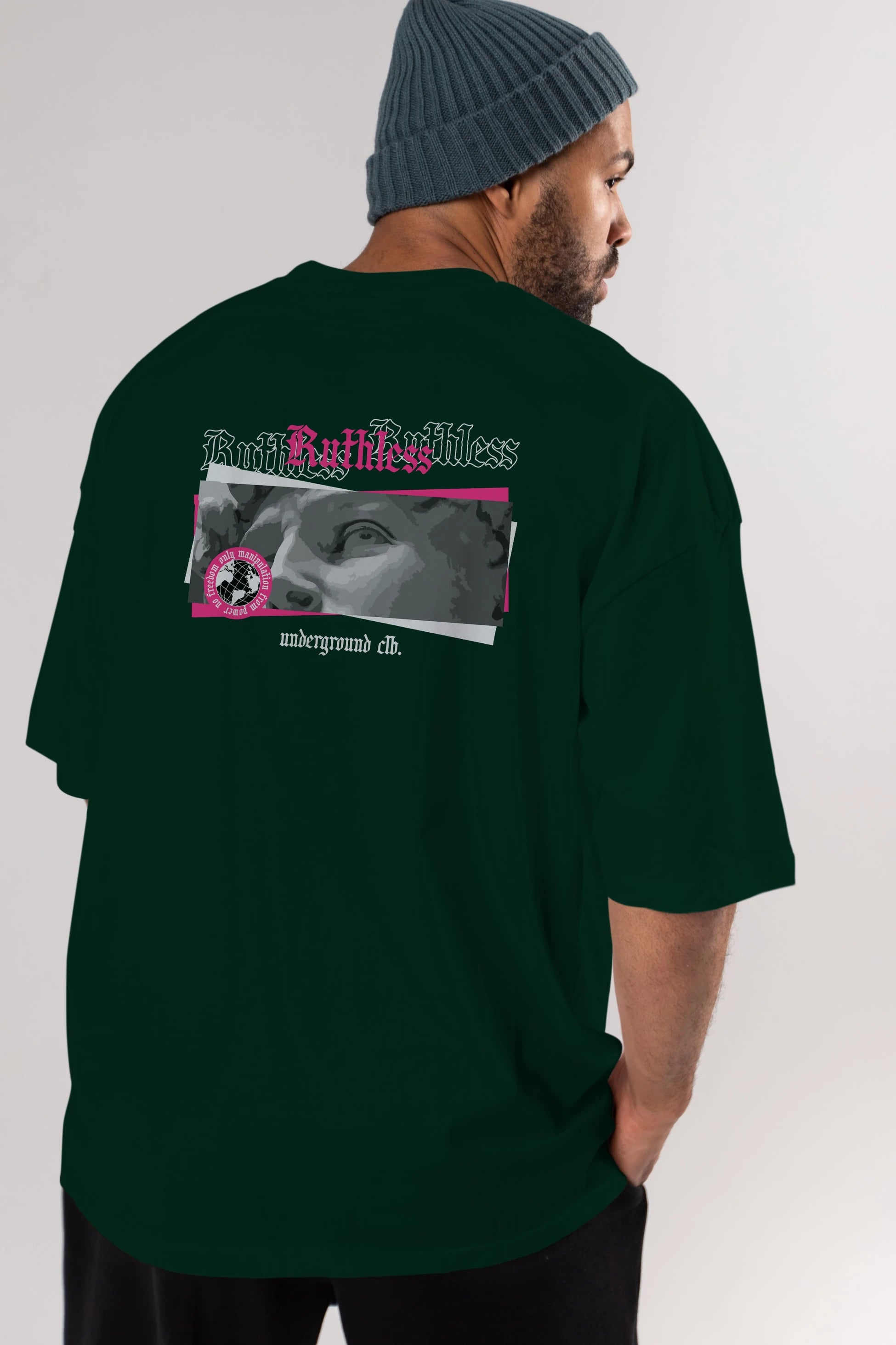 Ruthless Arka Baskılı Oversize t-shirt Erkek Kadın Unisex