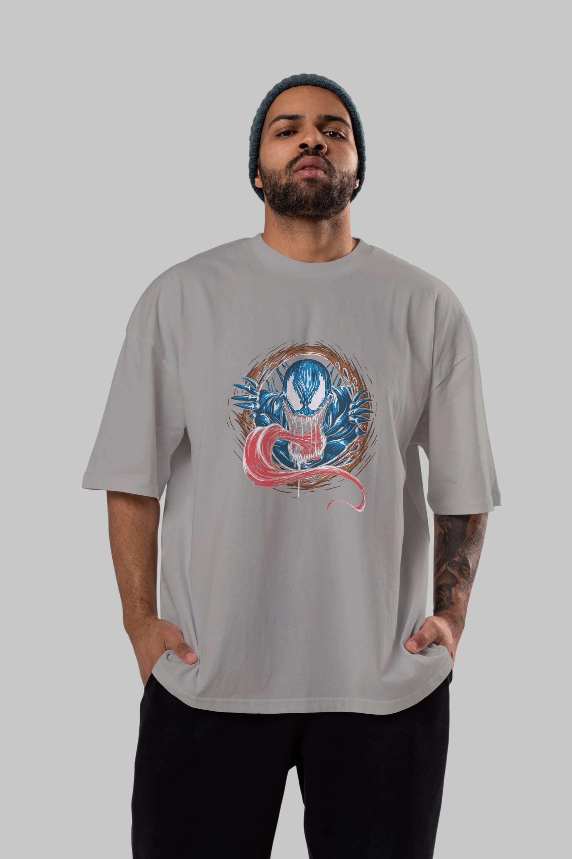 Venom (7) Ön Baskılı Oversize t-shirt Erkek Kadın Unisex %100 Pamuk Bisiklet Yaka tişort