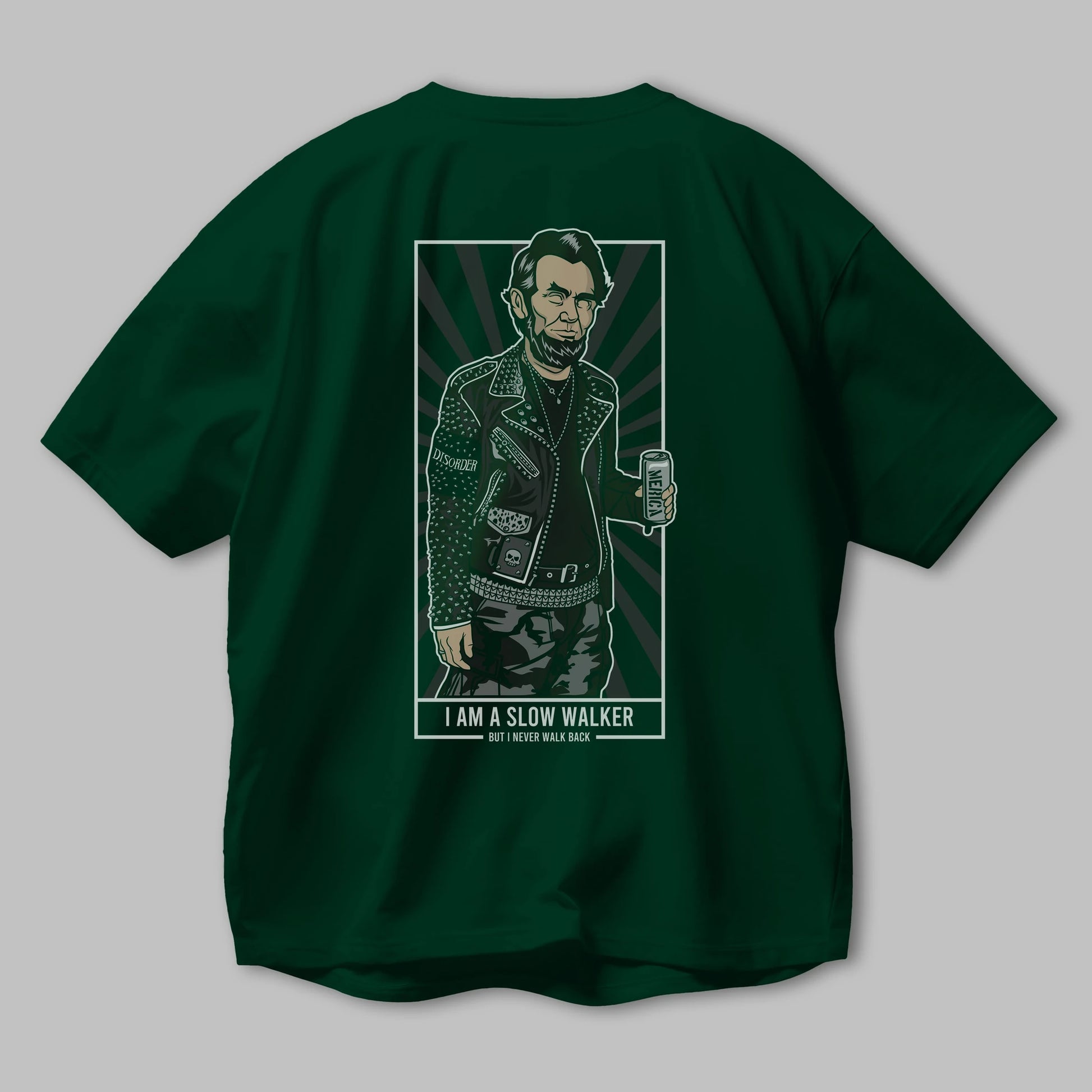 Lincoln Street Punk Arka Baskılı Oversize t-shirt Erkek Kadın Unisex %100 Pamuk tişort