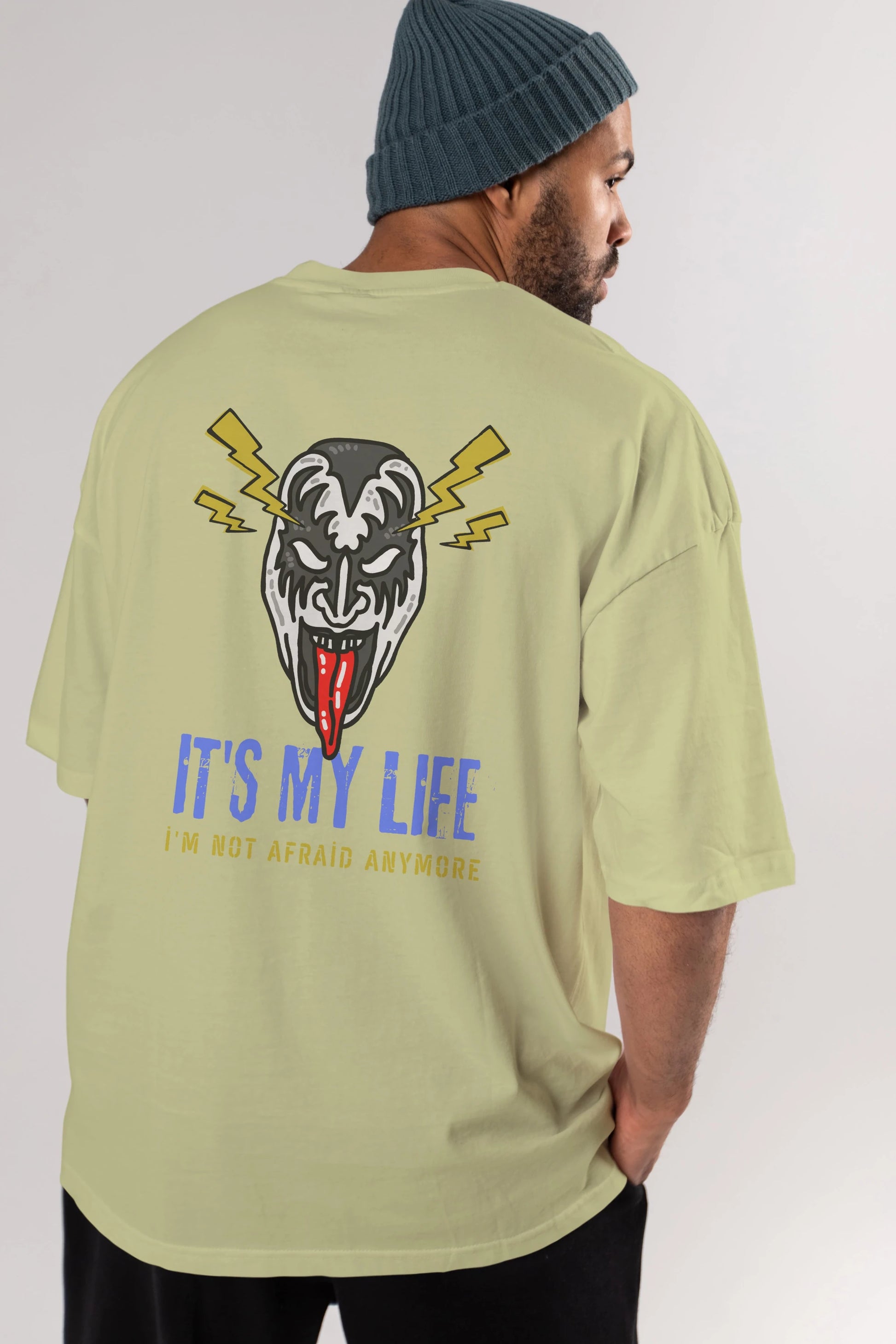 Its My Life Yazılı Arka Baskılı Oversize t-shirt Erkek Kadın Unisex