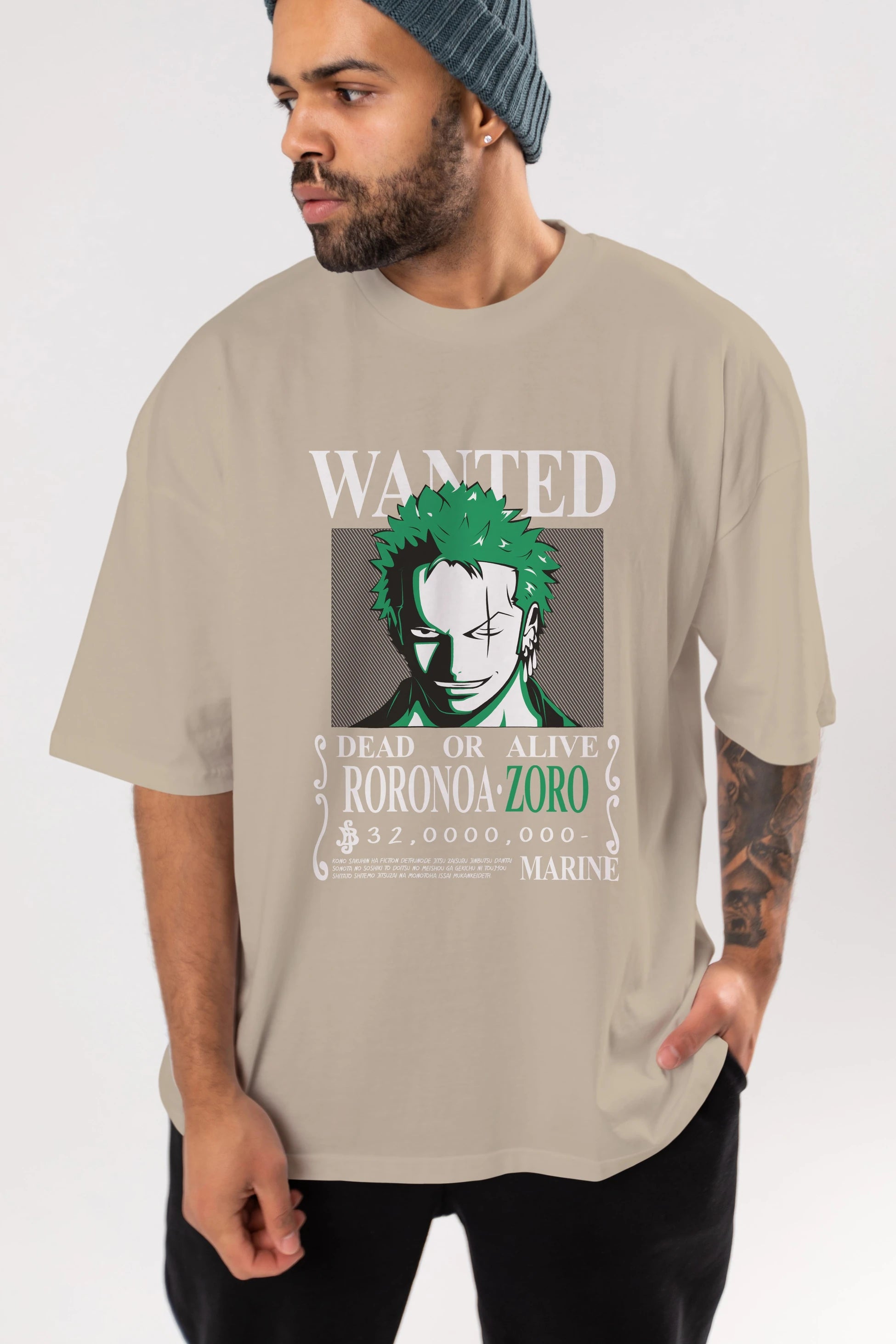 Roronoa Zoro Anime Ön Baskılı Oversize t-shirt Erkek Kadın Unisex