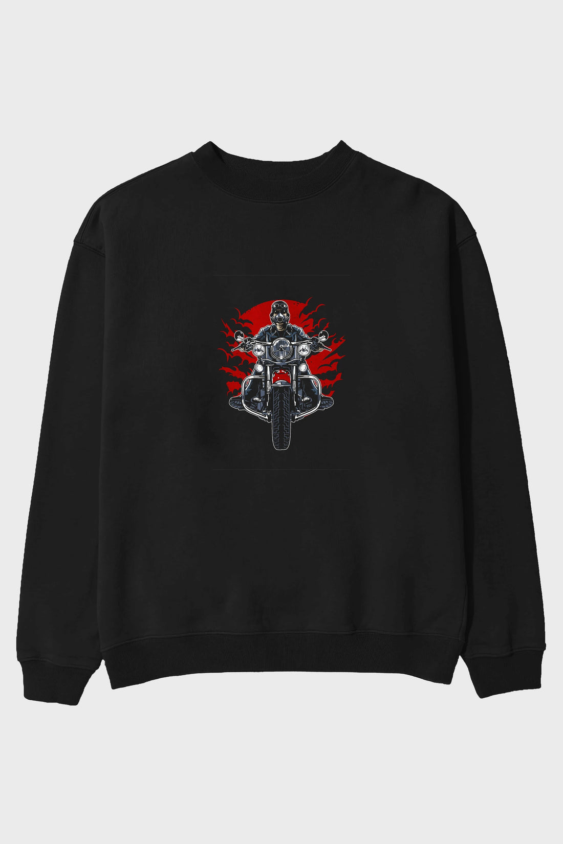 Wild Biker Ön Baskılı Oversize Sweatshirt Erkek Kadın Unisex