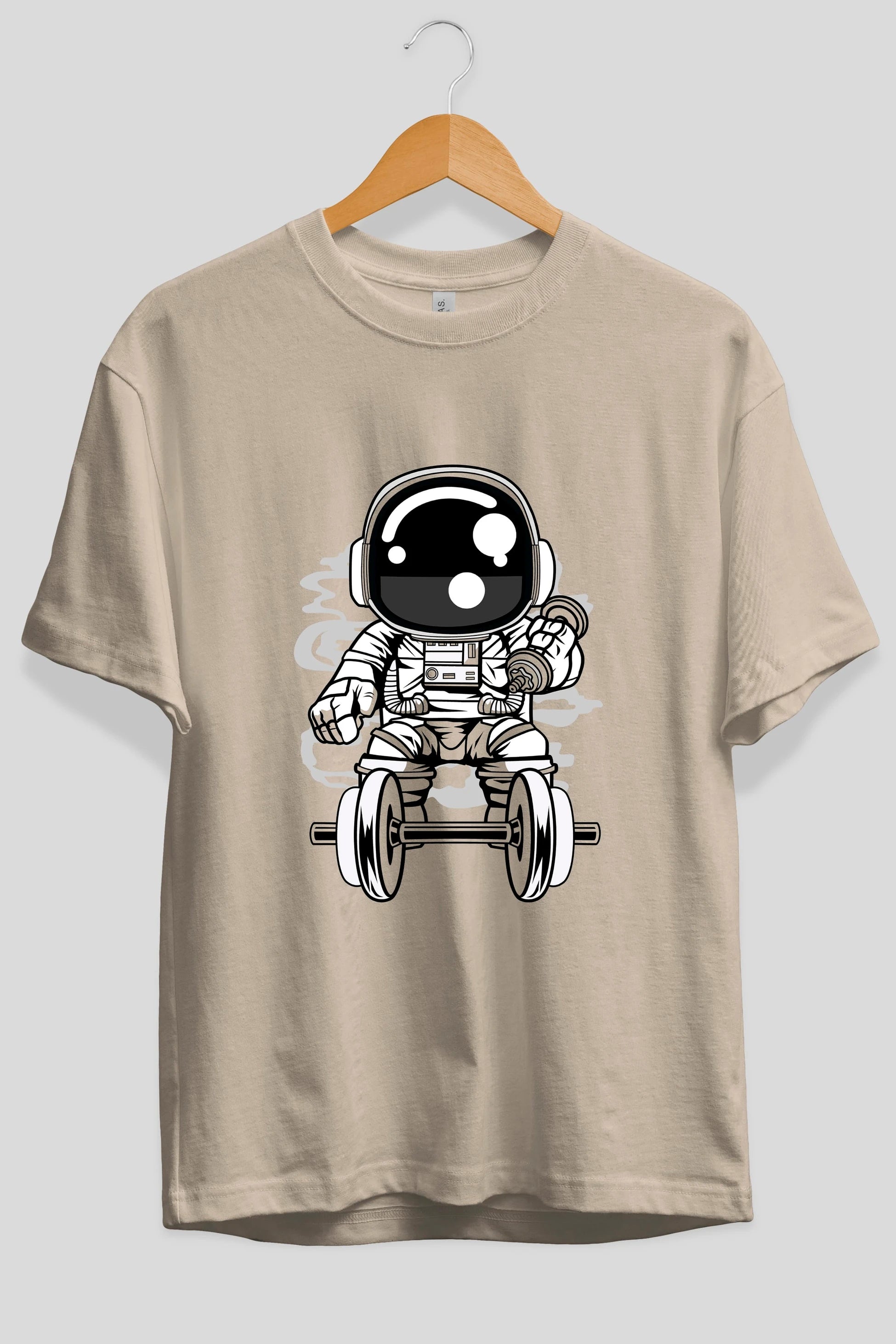 Astronaut Gym Ön Baskılı Oversize t-shirt Erkek Kadın Unisex