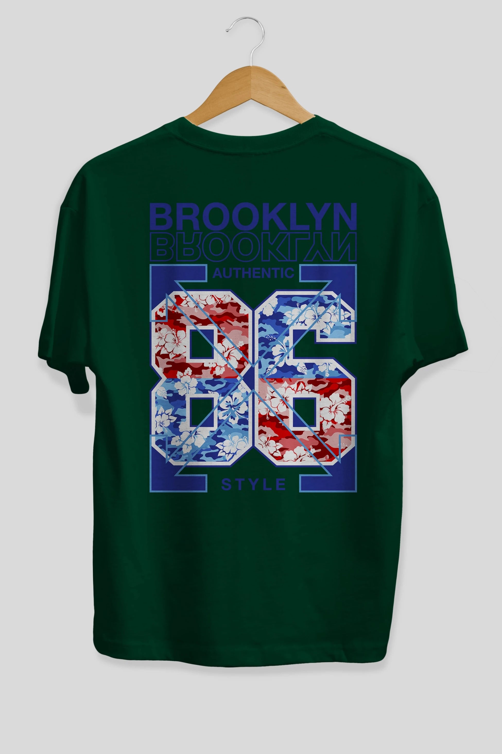 Brooklyn 86 Style Arka Baskılı Oversize t-shirt Erkek Kadın Unisex