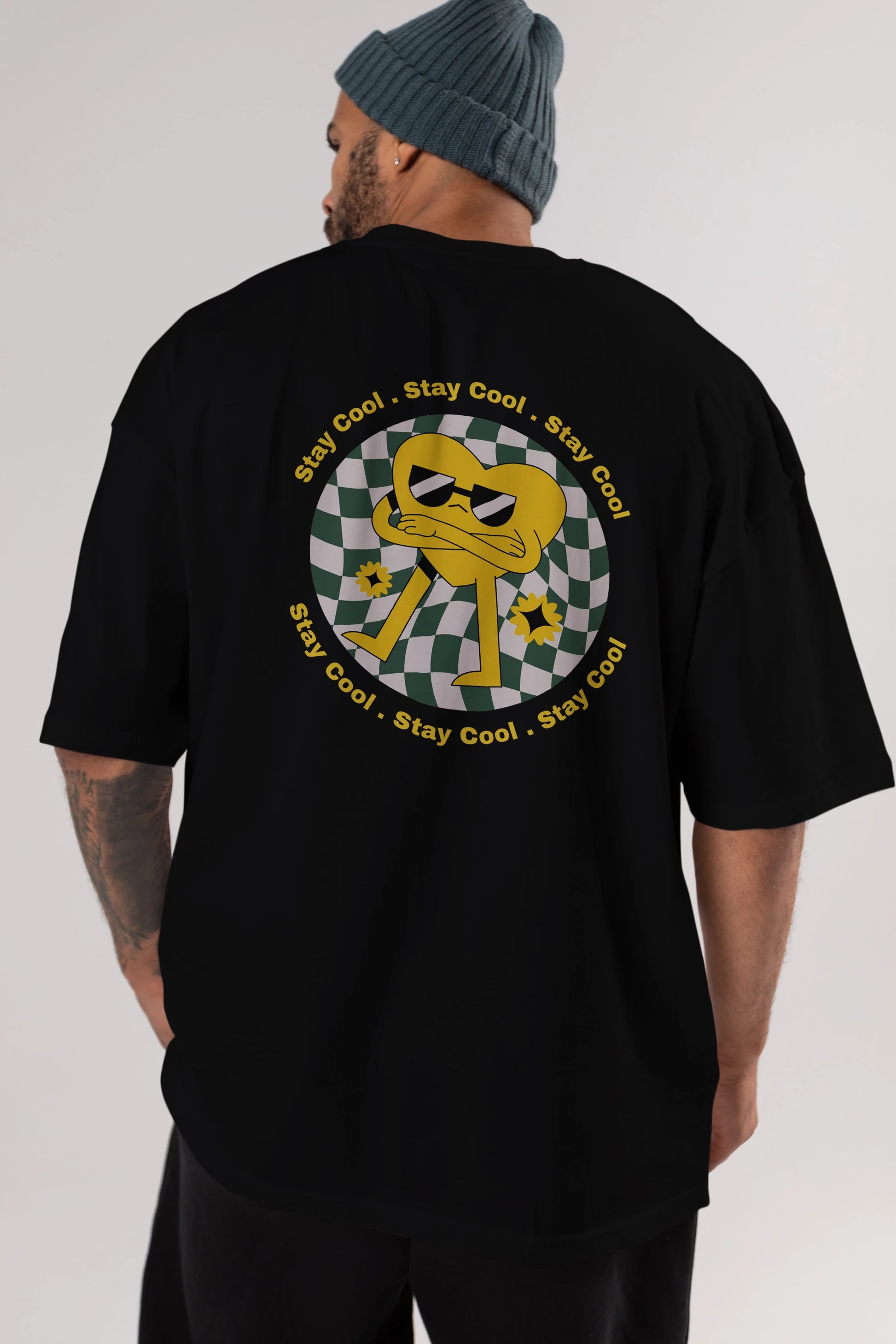 Stay Cool Yazılı Arka Baskılı Oversize t-shirt Erkek Kadın Unisex