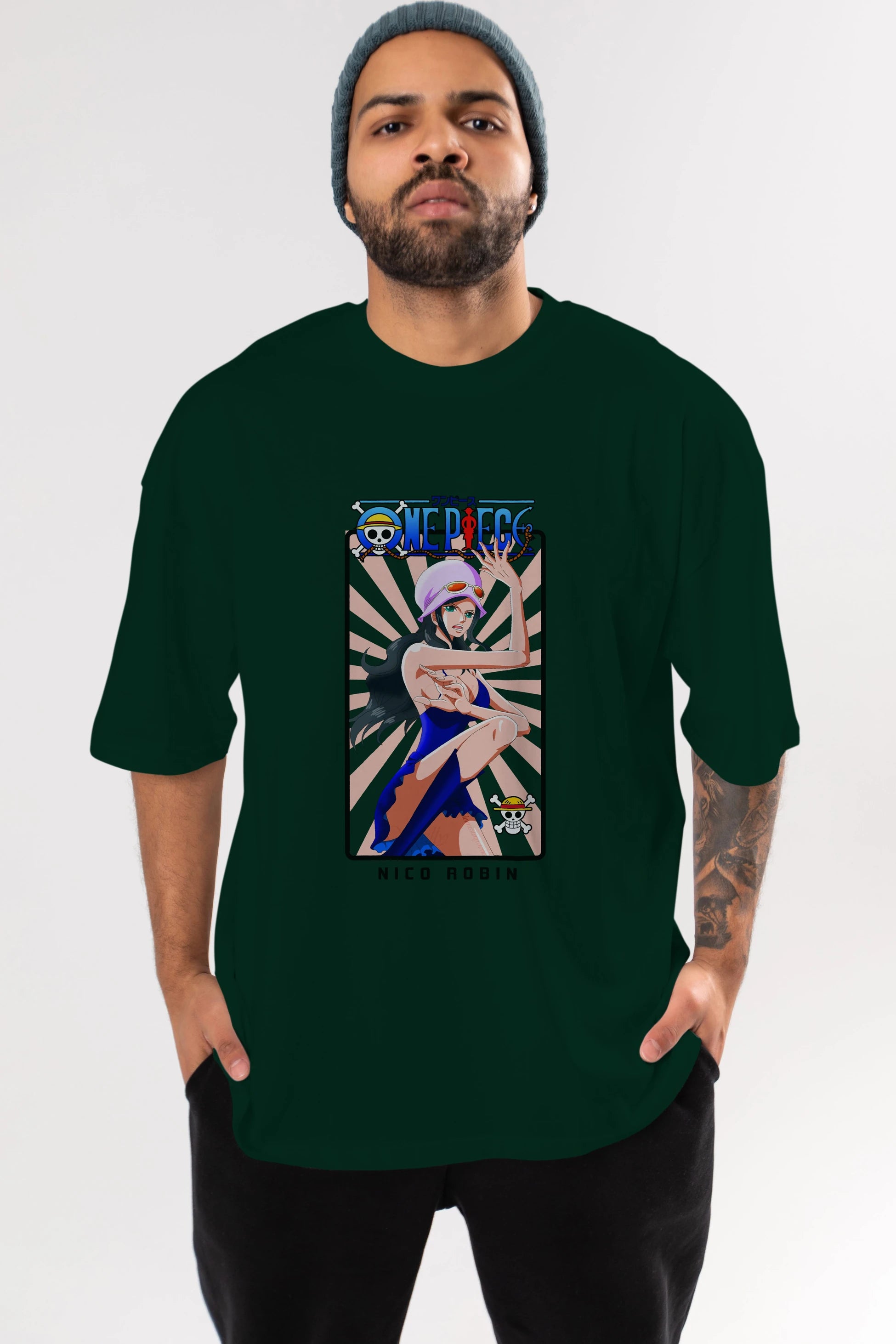 Nico Robin Anime Ön Baskılı Oversize t-shirt Erkek Kadın Unisex