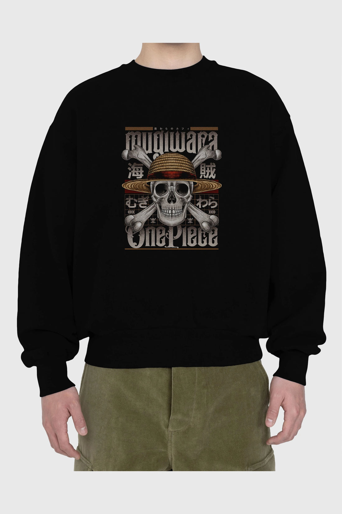 ONE PIECE (2) Anime Ön Baskılı Oversize Sweatshirt Erkek Kadın Unisex