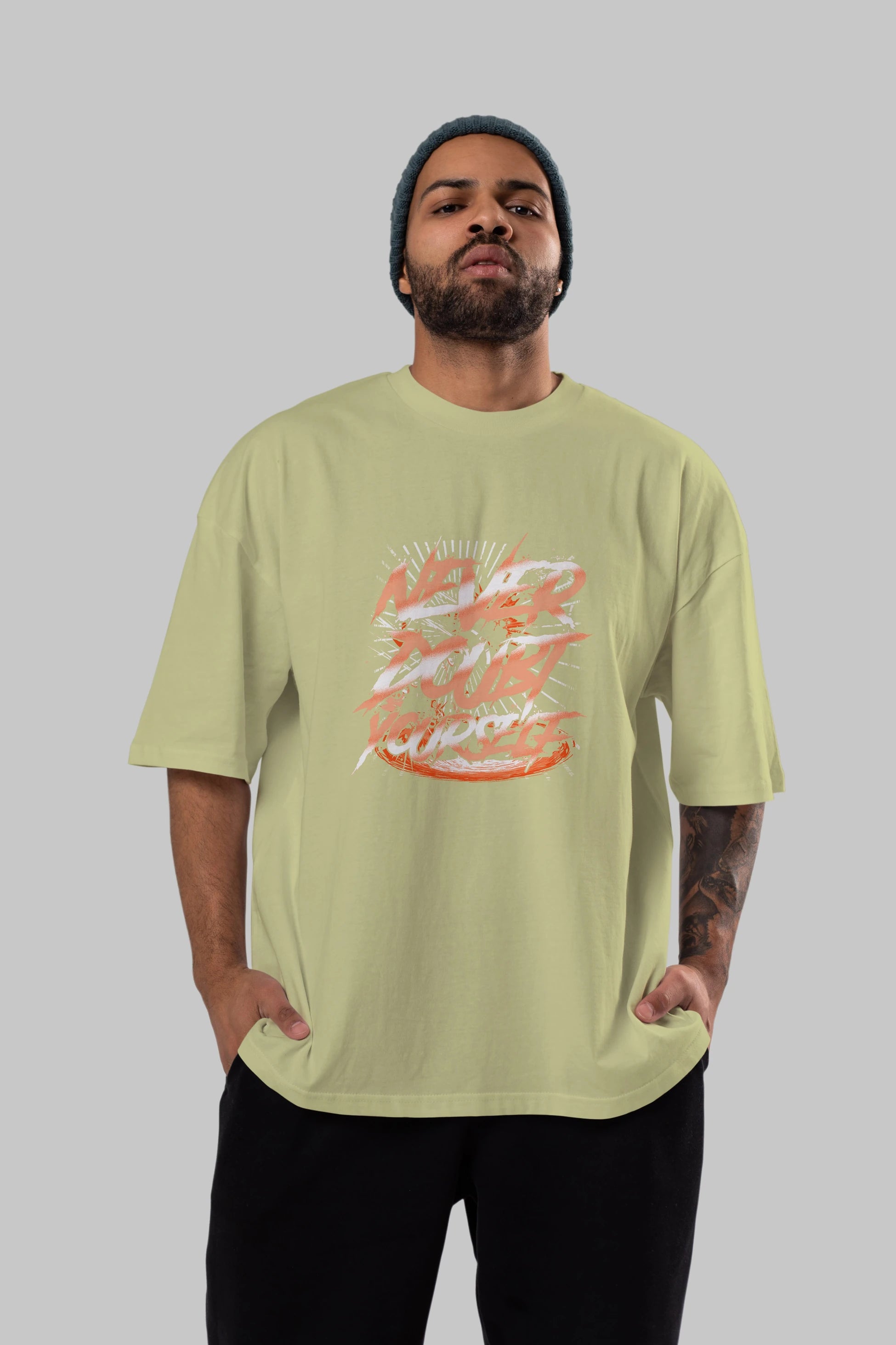 Never Doubt Yourself Ön Baskılı Oversize t-shirt Erkek Kadın Unisex