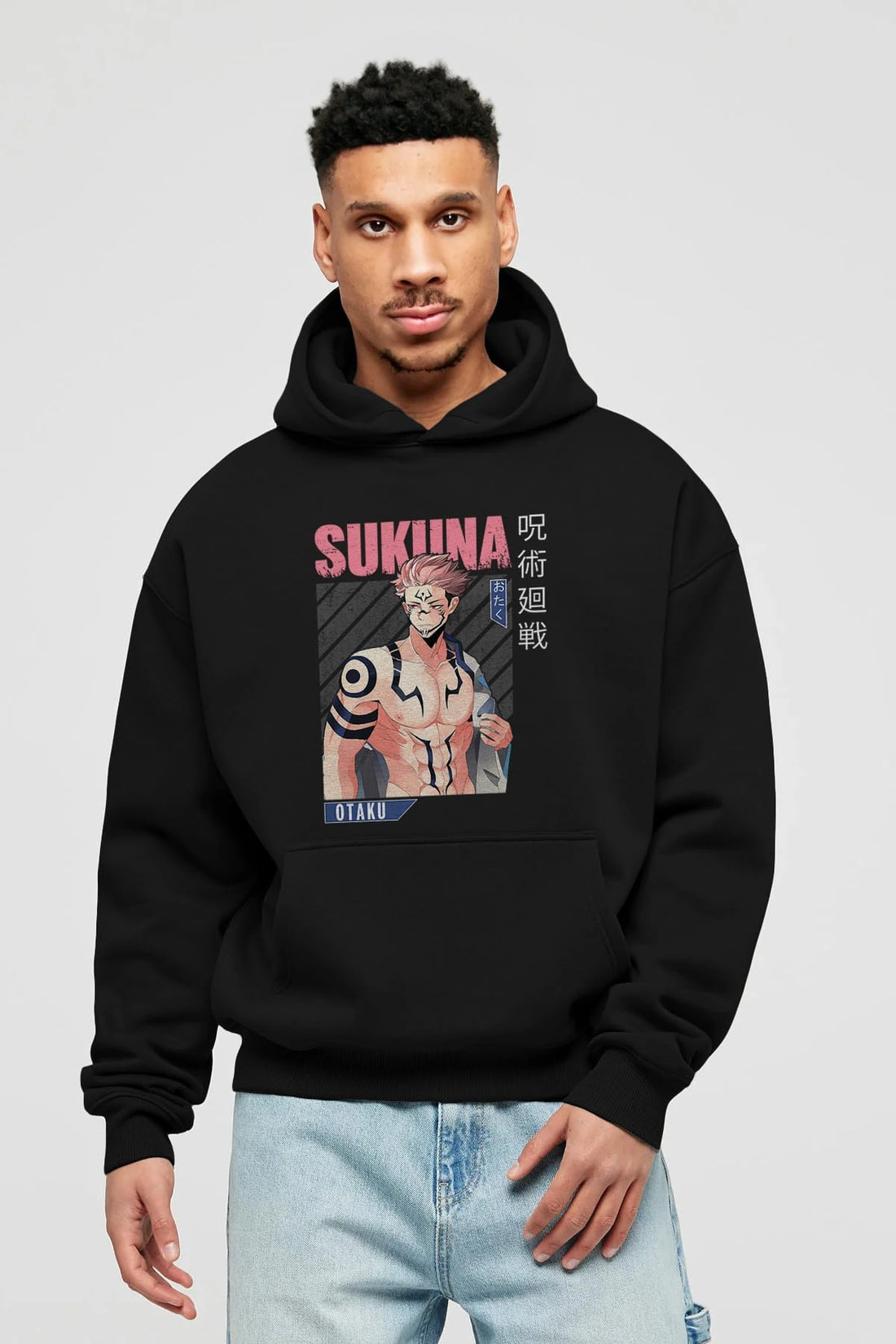Sukuna Ryoumen 1 Anime Ön Baskılı Hoodie Oversize Kapüşonlu Sweatshirt Erkek Kadın Unisex
