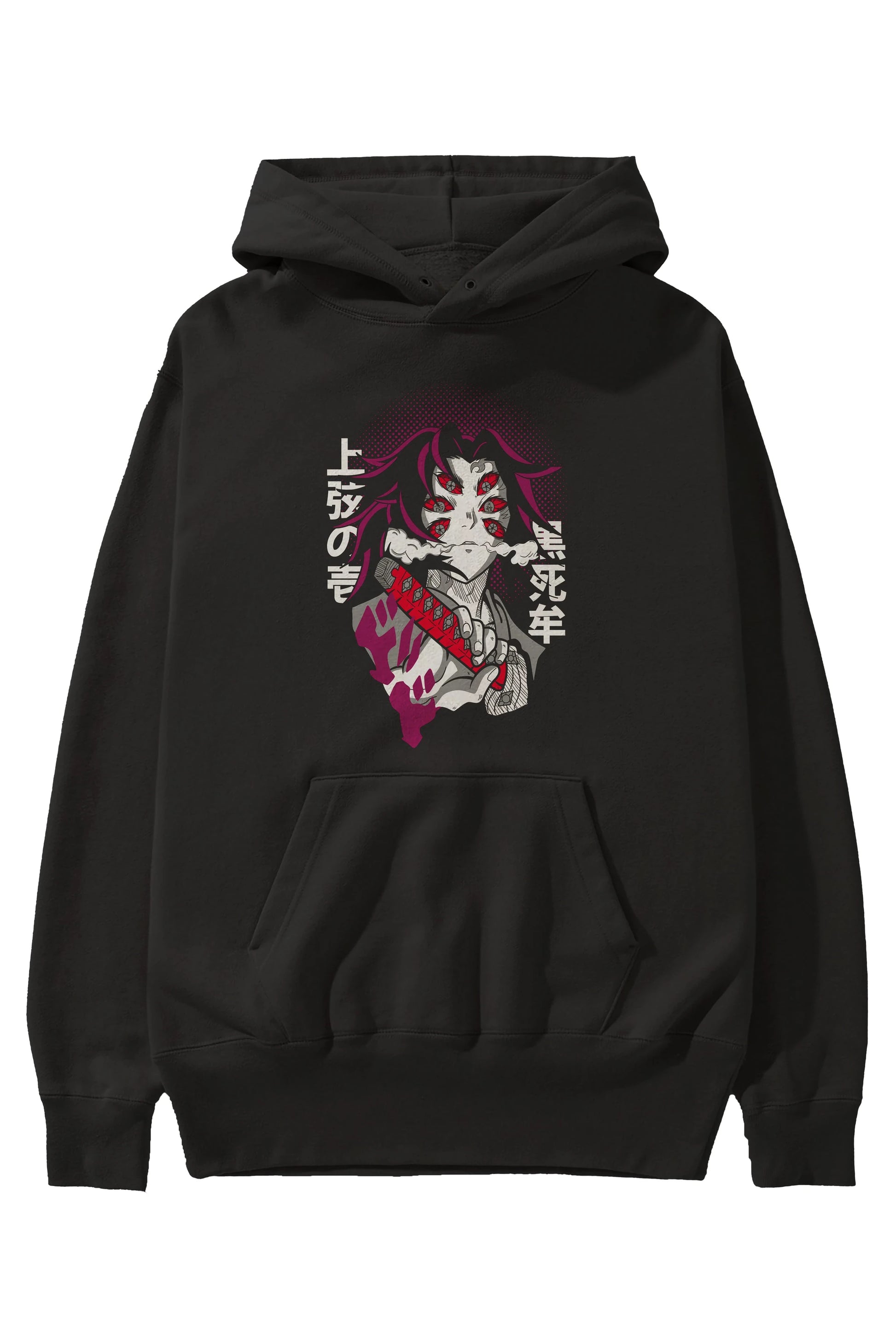 Kokushibo Anime Ön Baskılı Hoodie Oversize Kapüşonlu Sweatshirt Erkek Kadın Unisex