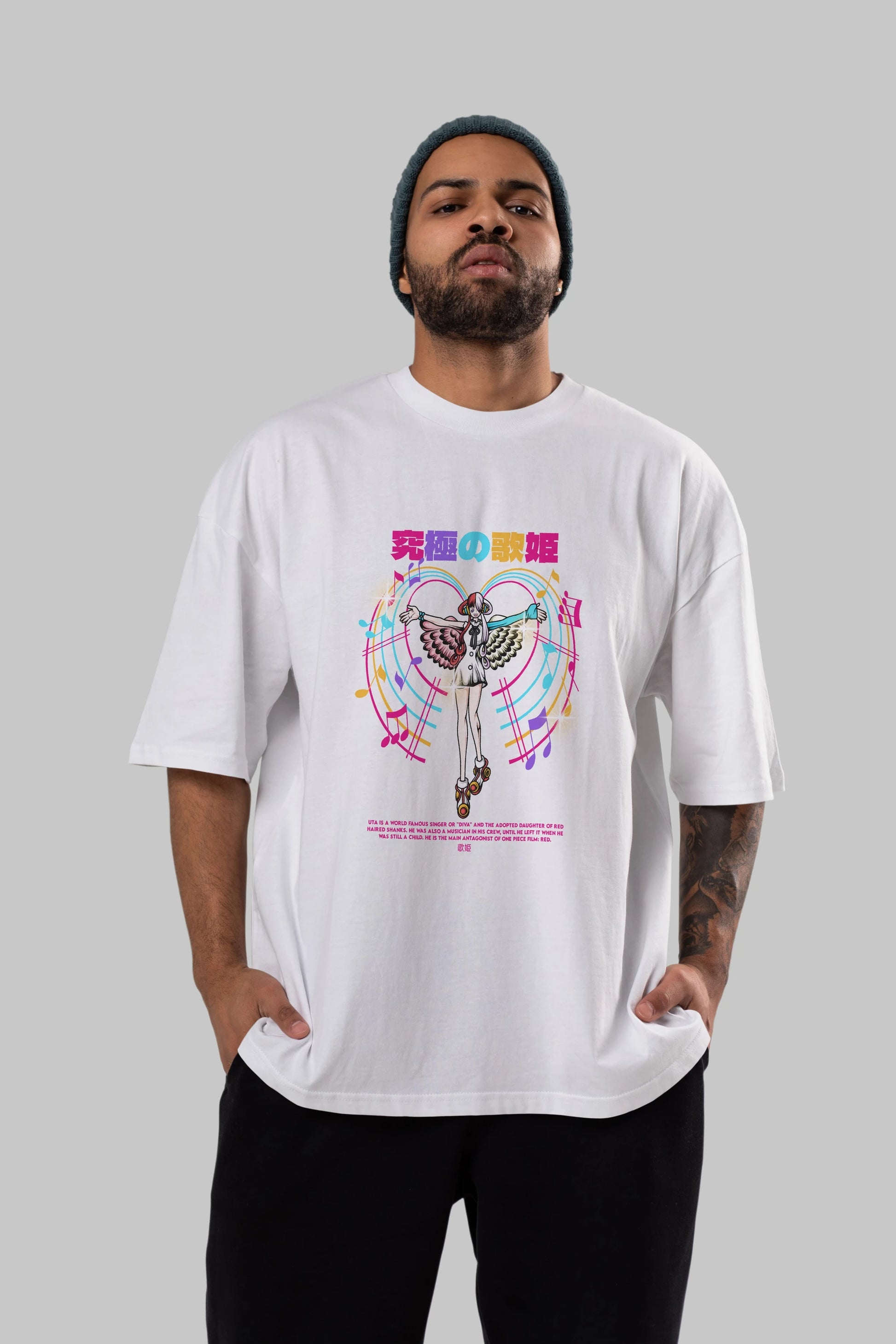 Uta Anime Ön Baskılı Oversize t-shirt %100 pamuk Erkek Kadın Unisex