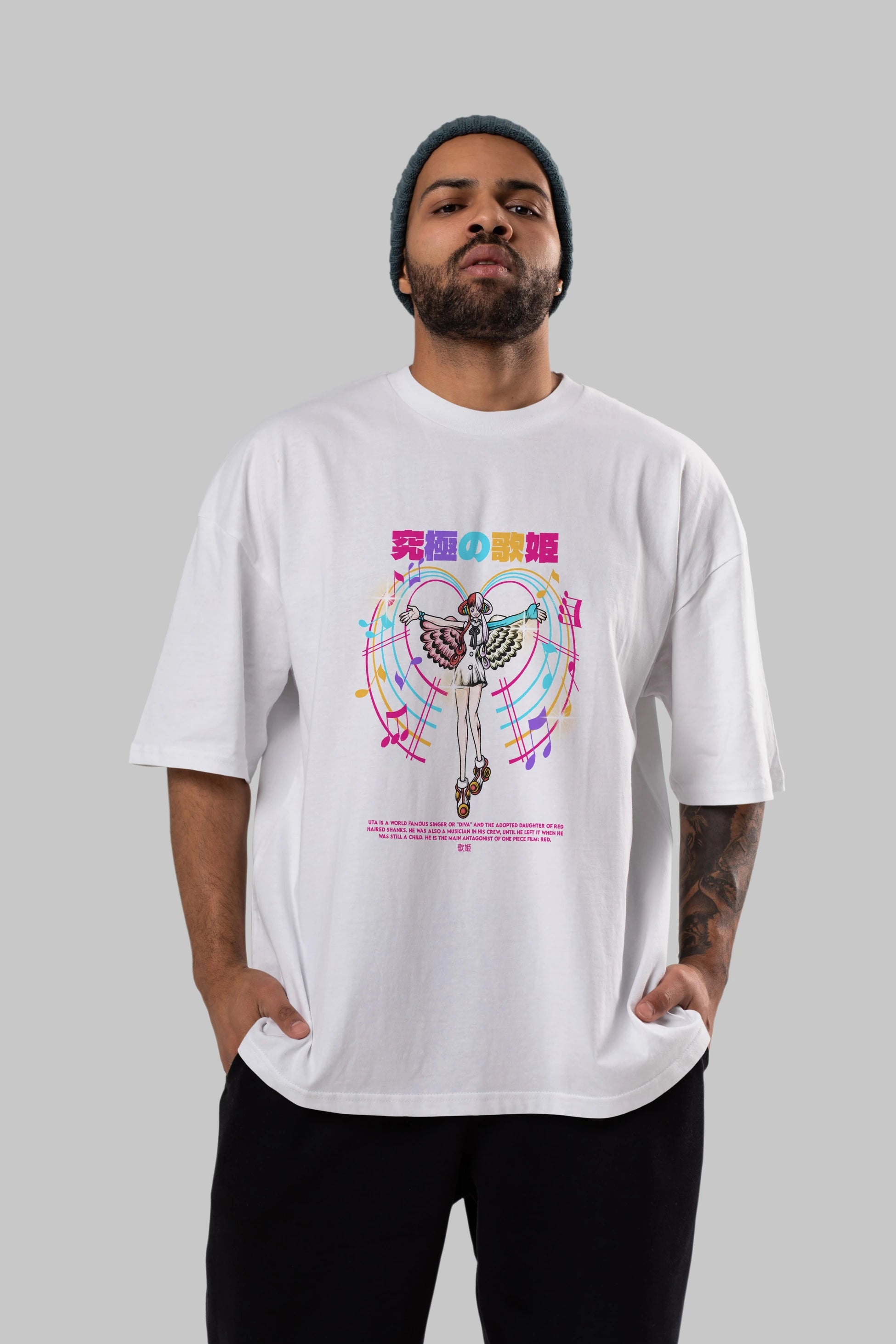 Uta Anime Ön Baskılı Oversize t-shirt %100 pamuk Erkek Kadın Unisex