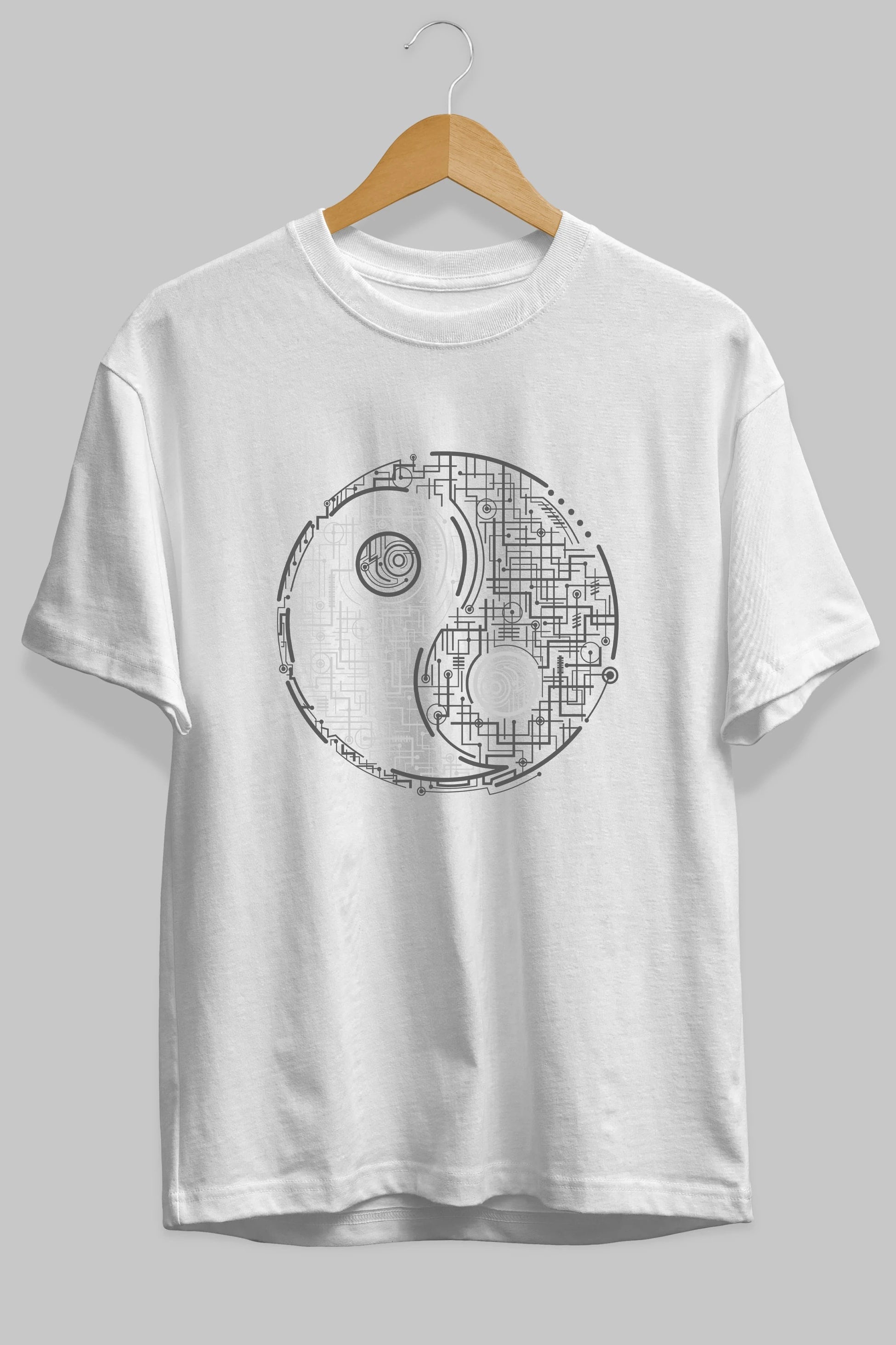 Electric Balance Ön Baskılı Oversize t-shirt %100 pamuk Erkek Kadın Unisex