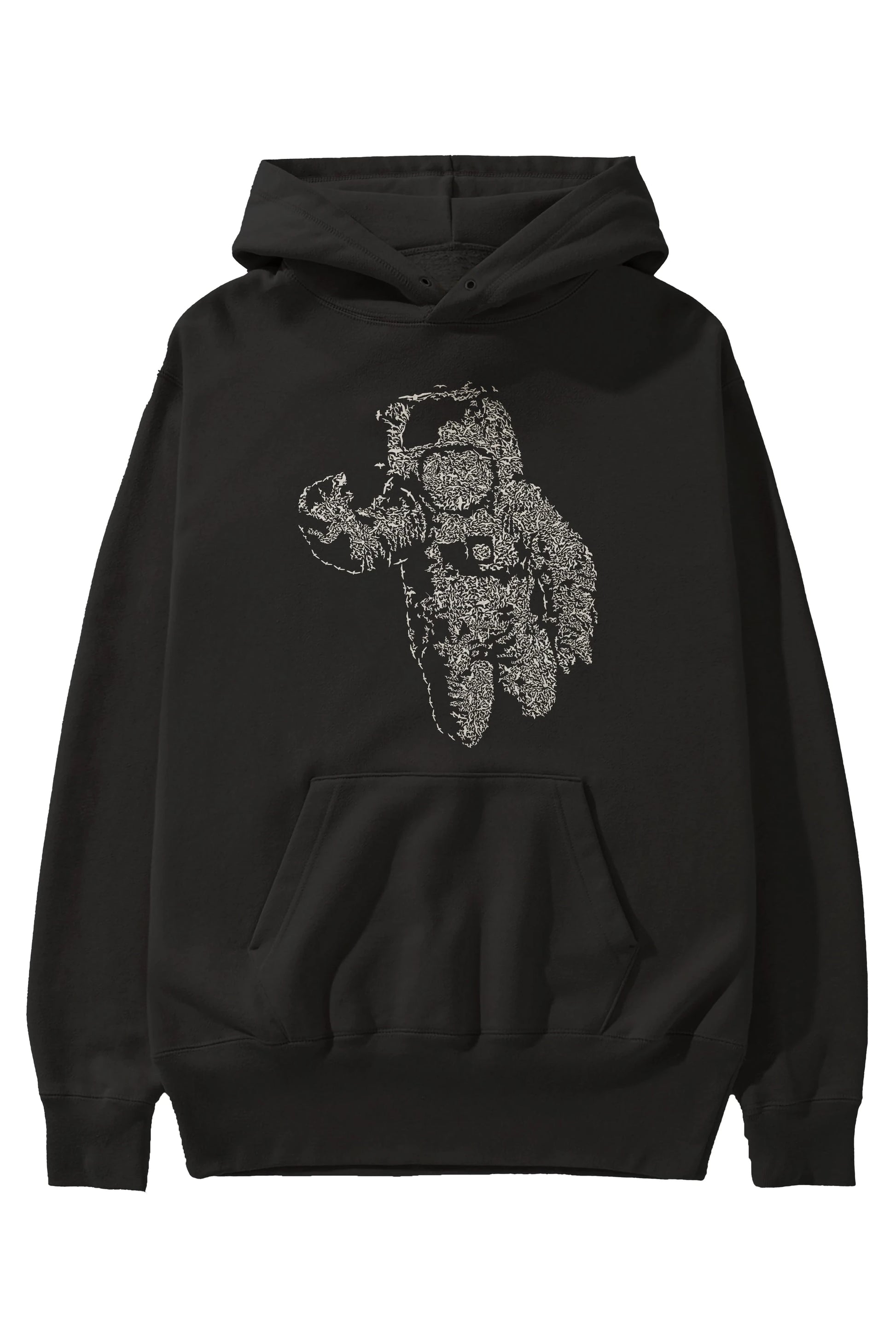 Flying Astronaut Ön Baskılı Hoodie Oversize Kapüşonlu Sweatshirt Erkek Kadın Unisex
