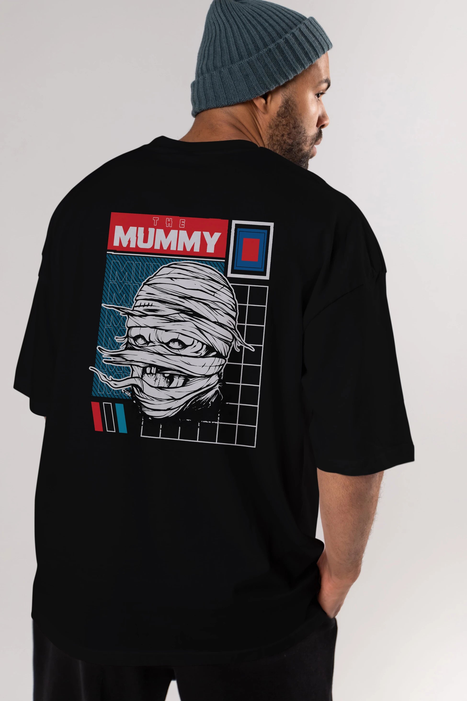 The Mummy Arka Baskılı Oversize t-shirt Erkek Kadın Unisex