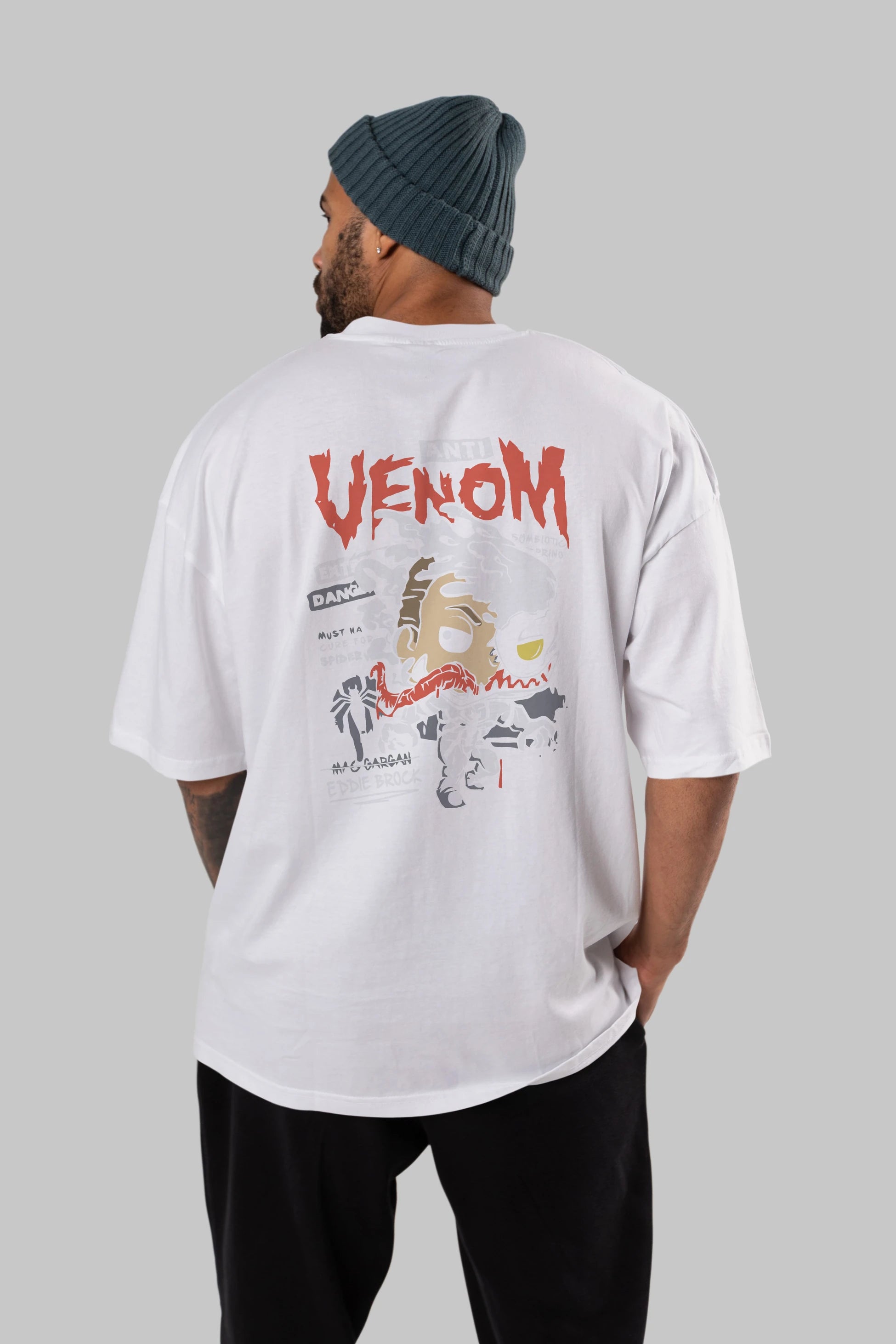 Venom (9) Arka Baskılı Oversize t-shirt Erkek Kadın Unisex %100 Pamuk Bisiklet Yaka tişort