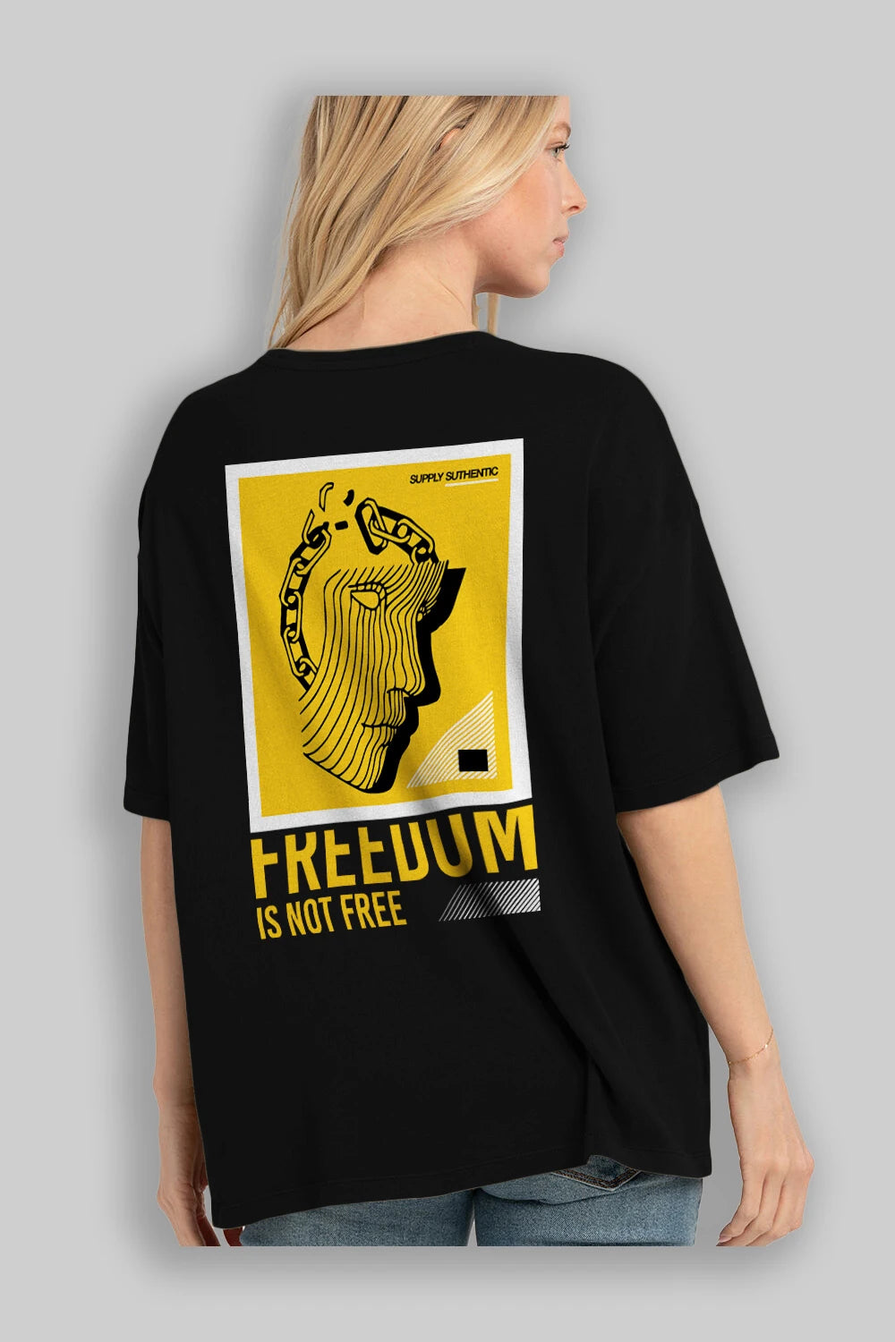 Freedom is Not Free Arka Baskılı Oversize t-shirt Erkek Kadın Unisex