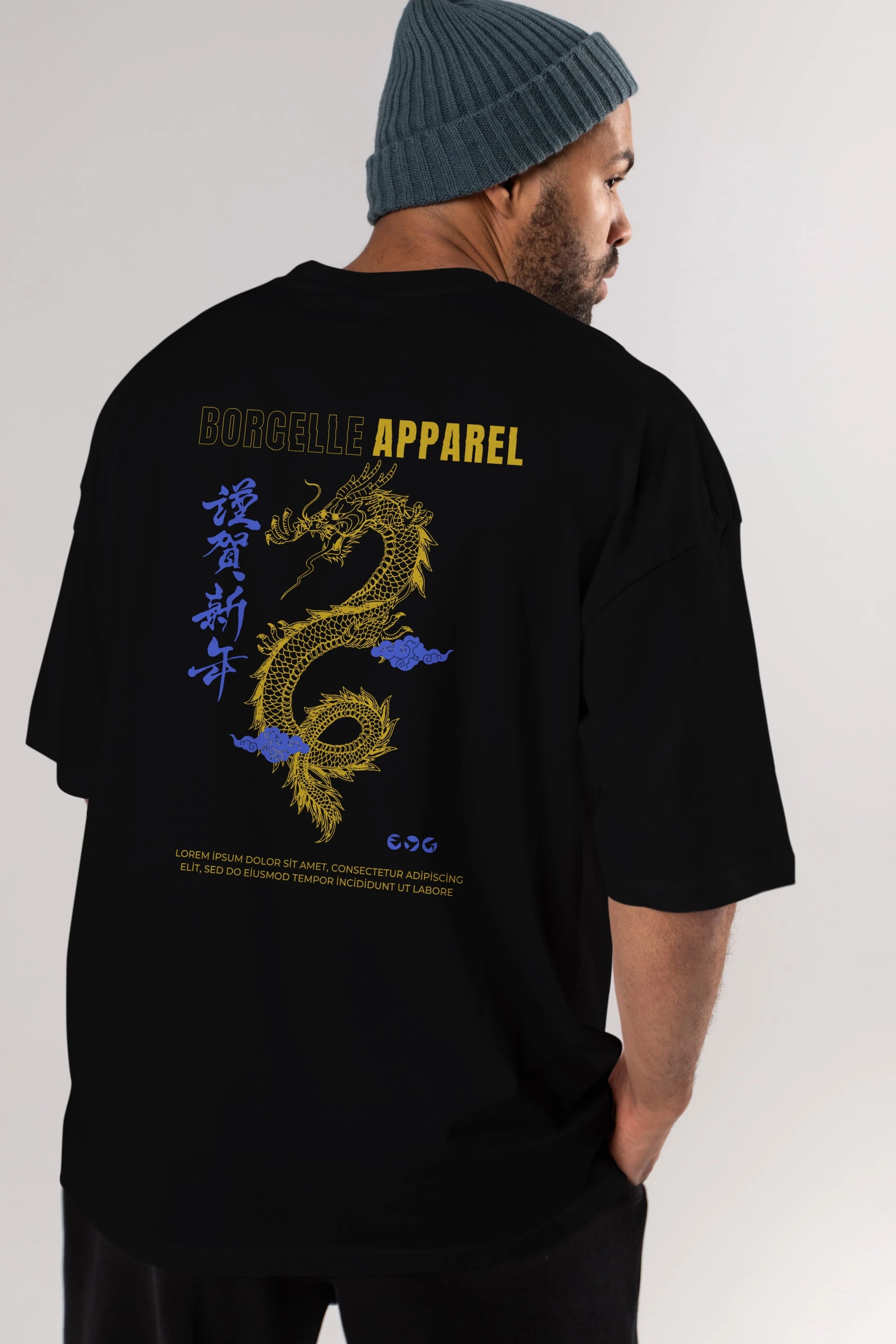 Borcelle Apparel Yazılı Arka Baskılı Oversize t-shirt Erkek Kadın Unisex