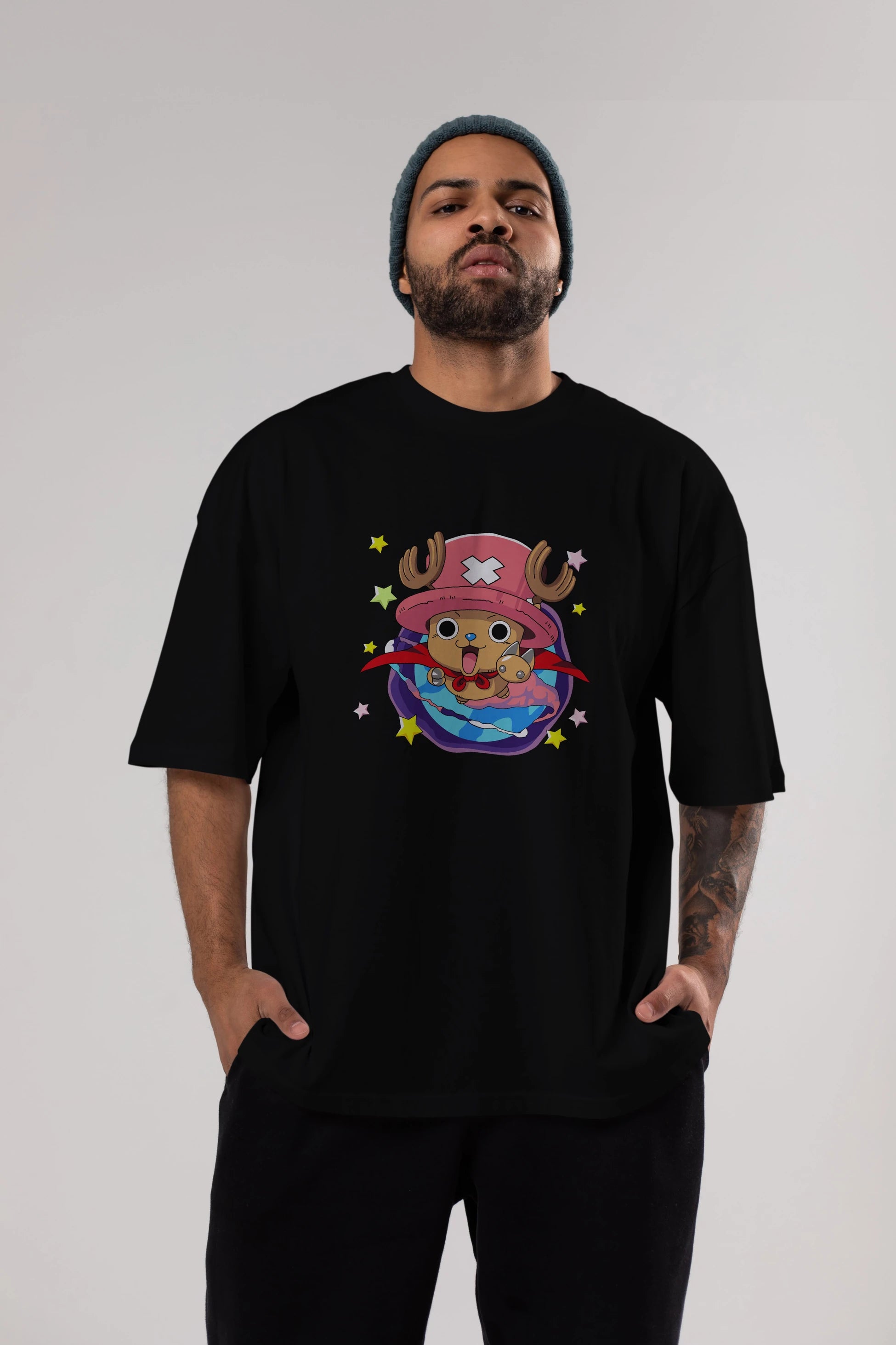 Tony Tony Chopper Anime Ön Baskılı Oversize t-shirt Erkek Kadın Unisex