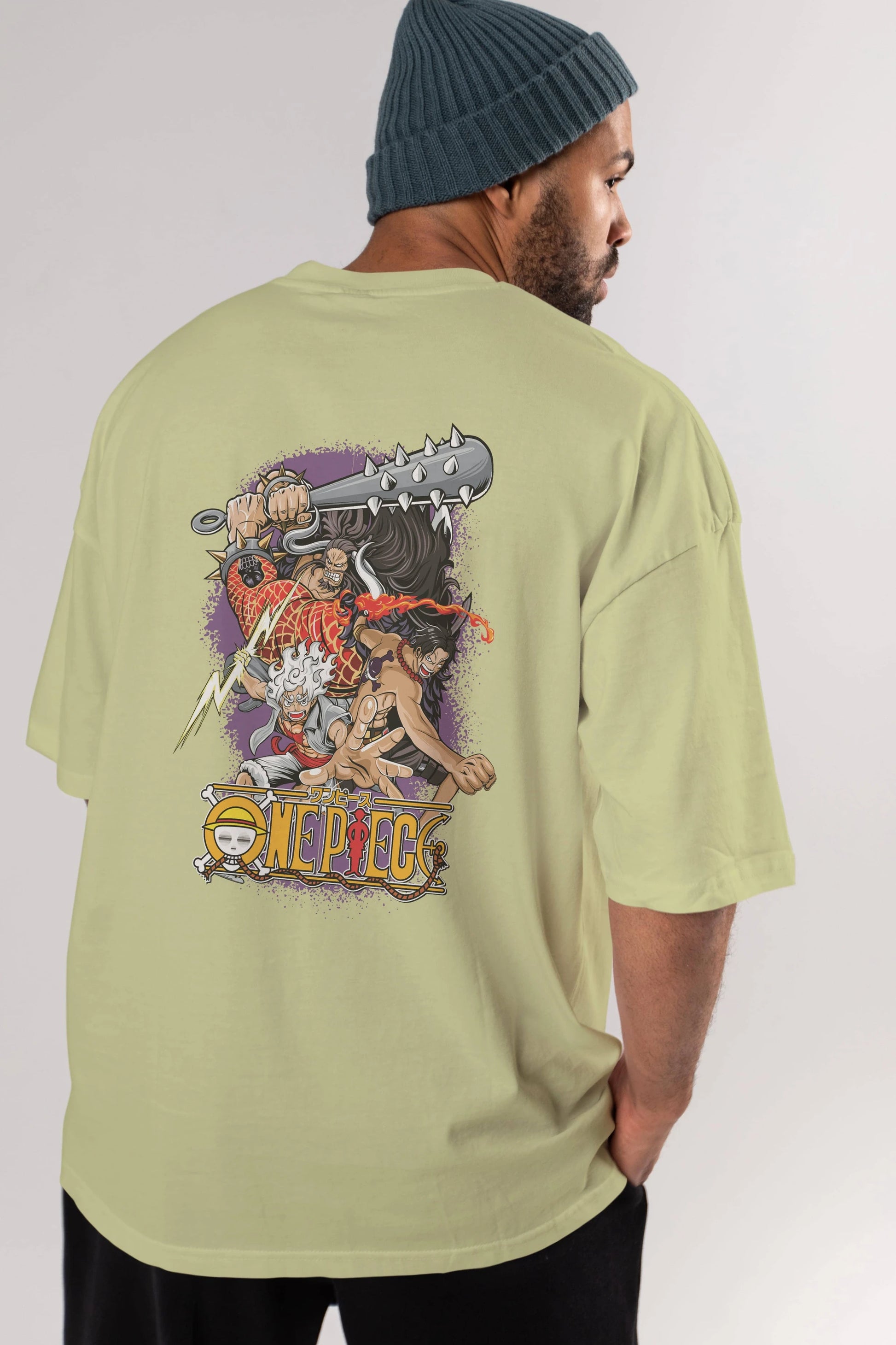 ONE PIECE (6) Anime Arka Baskılı Oversize t-shirt Erkek Kadın Unisex