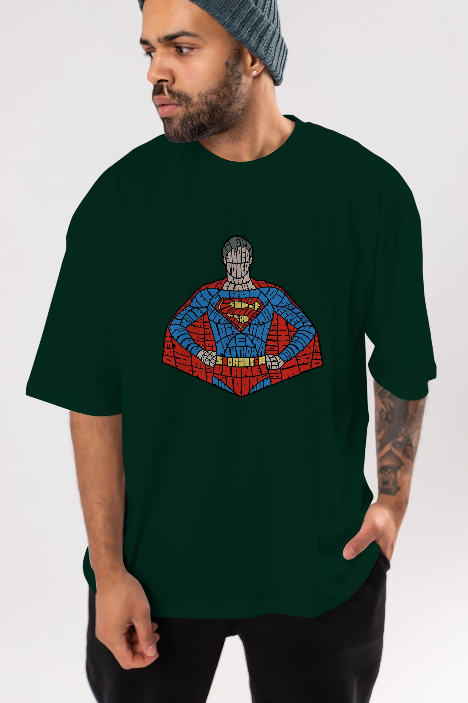 Kryptonian Ön Baskılı Oversize t-shirt %100 pamuk Erkek Kadın Unisex