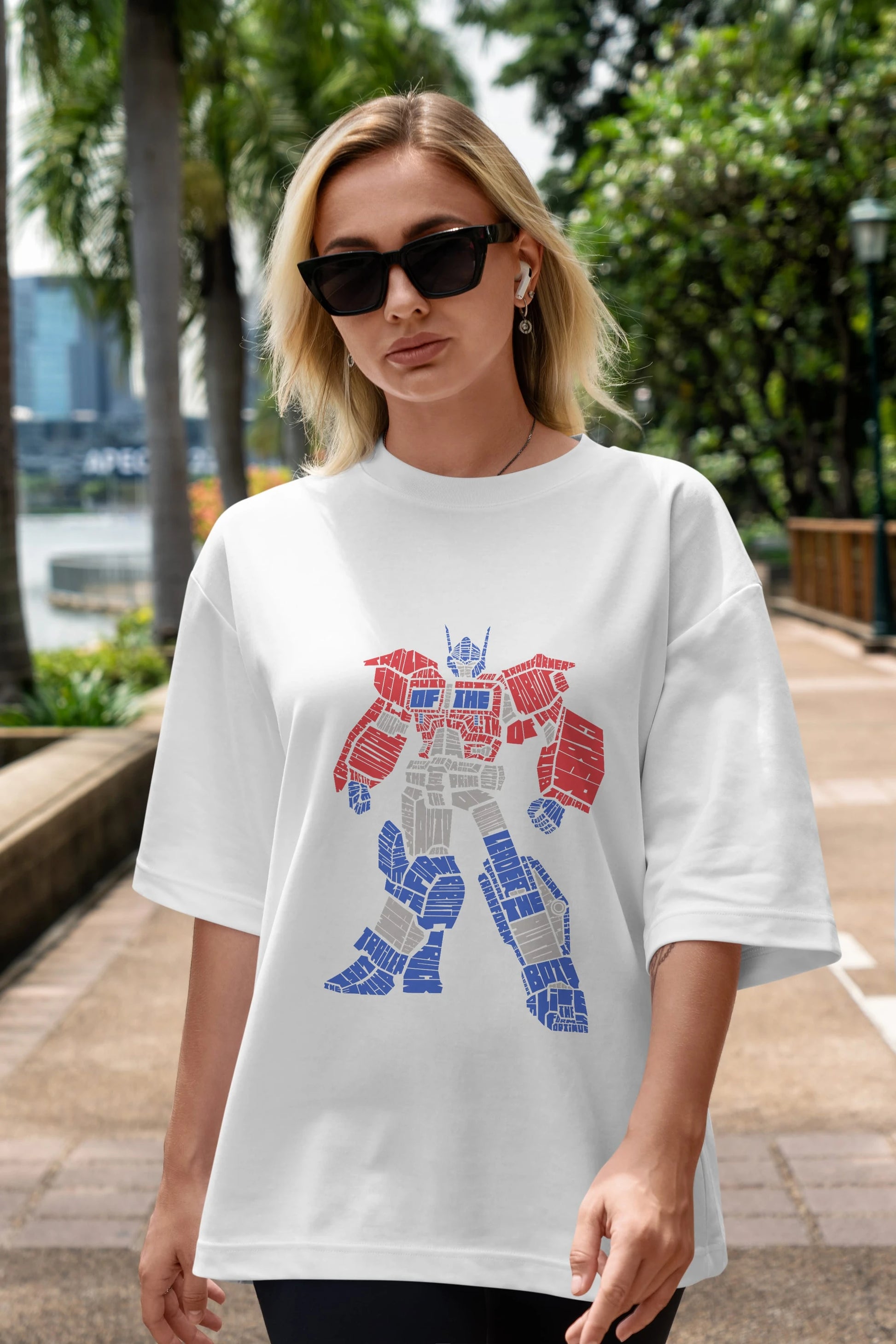 Optimus Prime Ön Baskılı Oversize t-shirt %100 pamuk Erkek Kadın Unisex