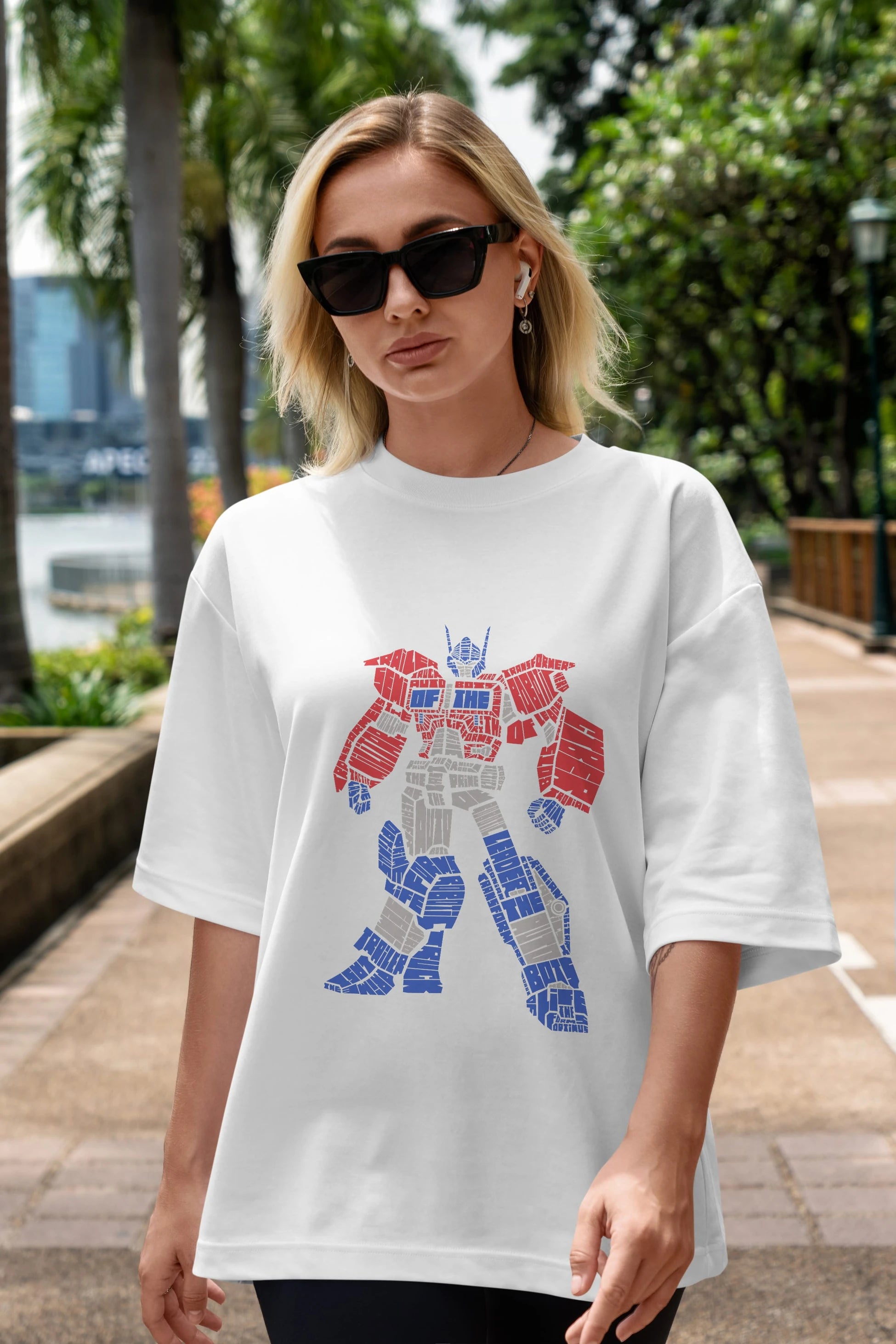 Optimus Prime Ön Baskılı Oversize t-shirt %100 pamuk Erkek Kadın Unisex