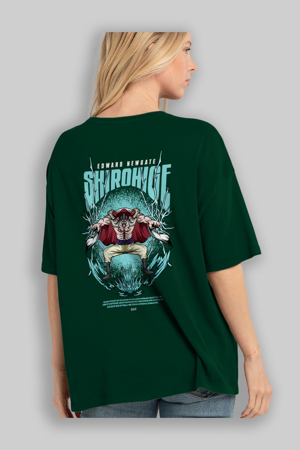 Shirohige Anime Arka Baskılı Oversize t-shirt Erkek Kadın Unisex