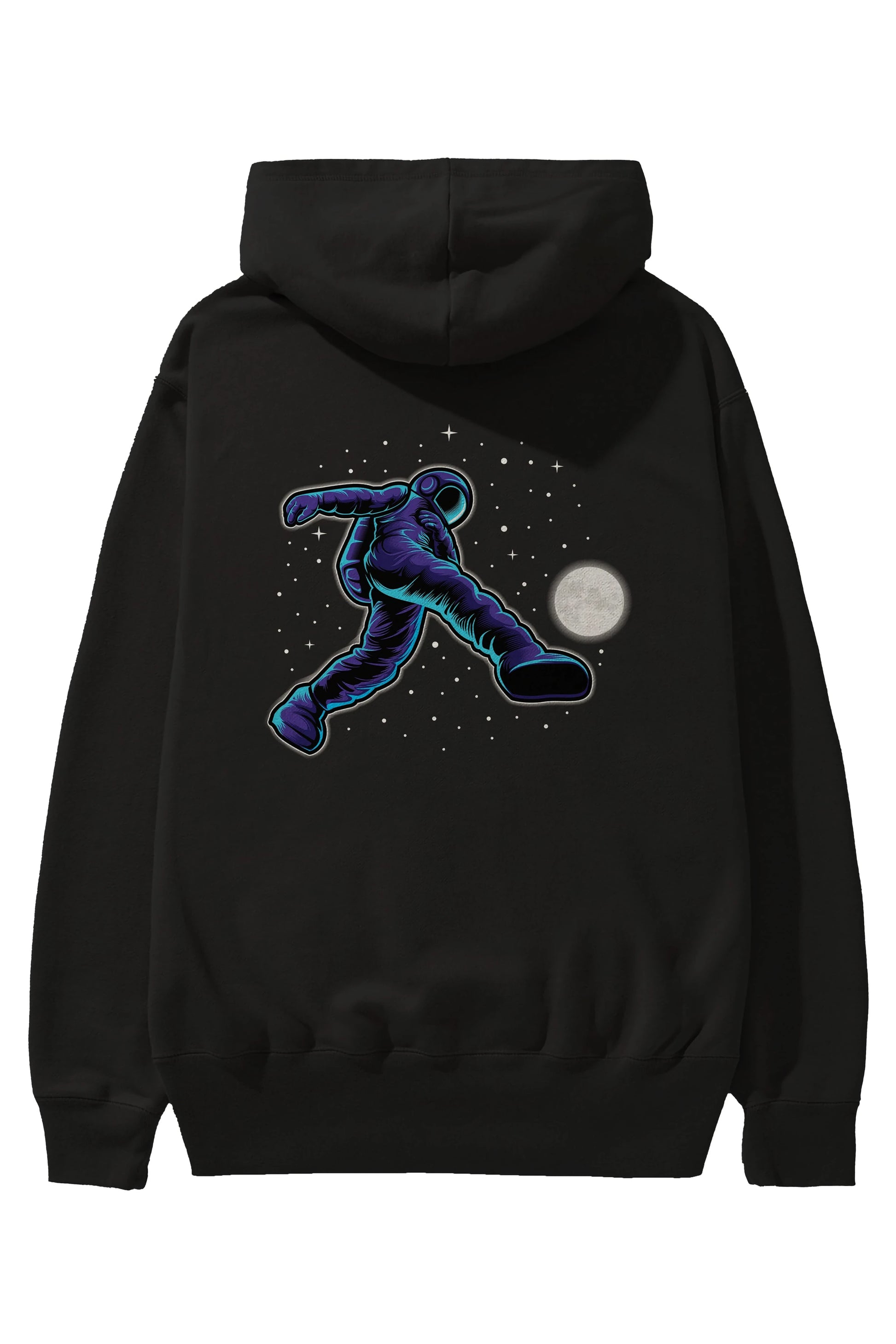 Astroball in Space Arka Baskılı Hoodie Oversize Kapüşonlu Sweatshirt Erkek Kadın Unisex