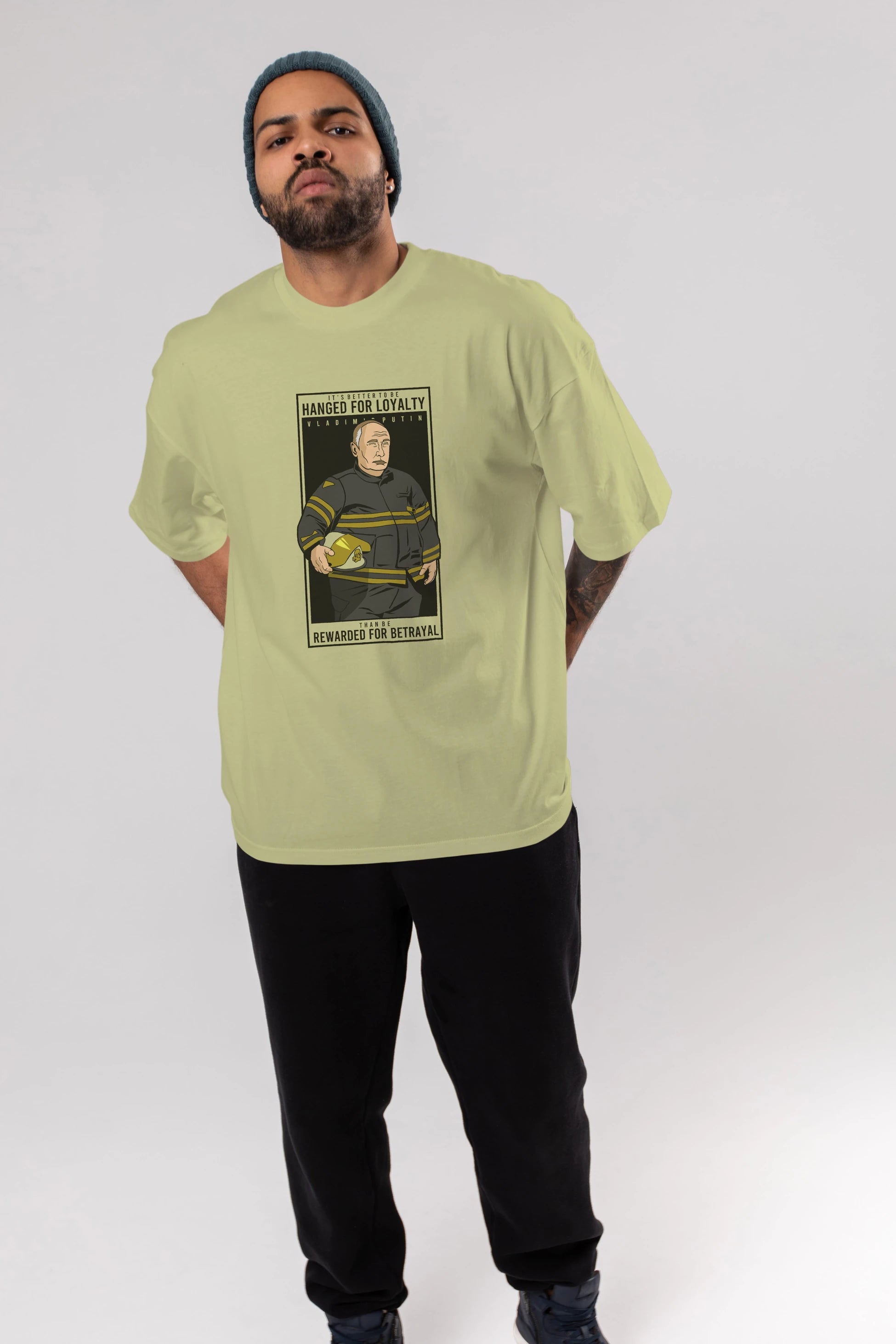 Putin Fireman Ön Baskılı Oversize t-shirt Erkek Kadın Unisex %100 Pamuk tişort