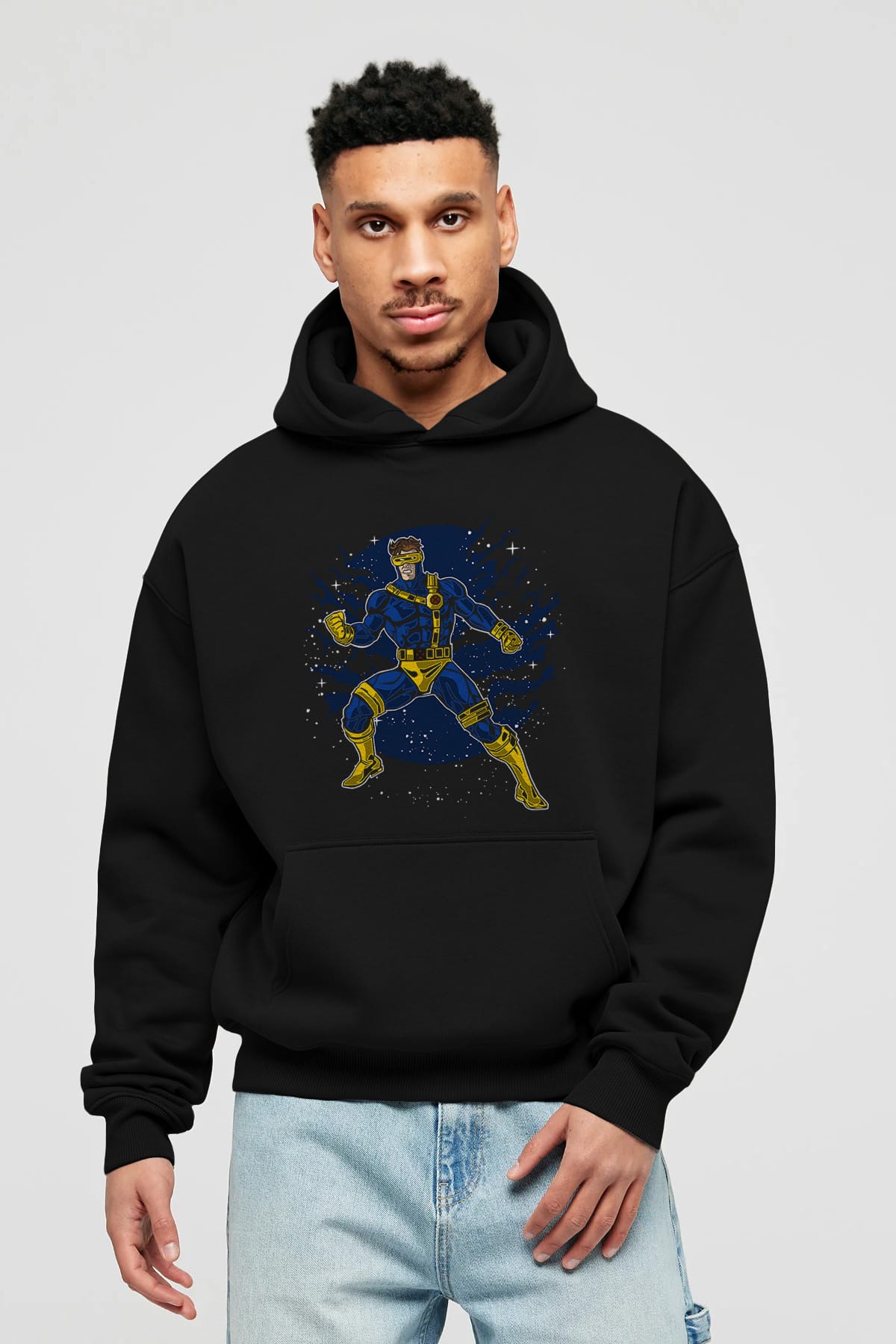 CYCLOPS Ön Baskılı Hoodie Oversize Kapüşonlu Sweatshirt Erkek Kadın Unisex