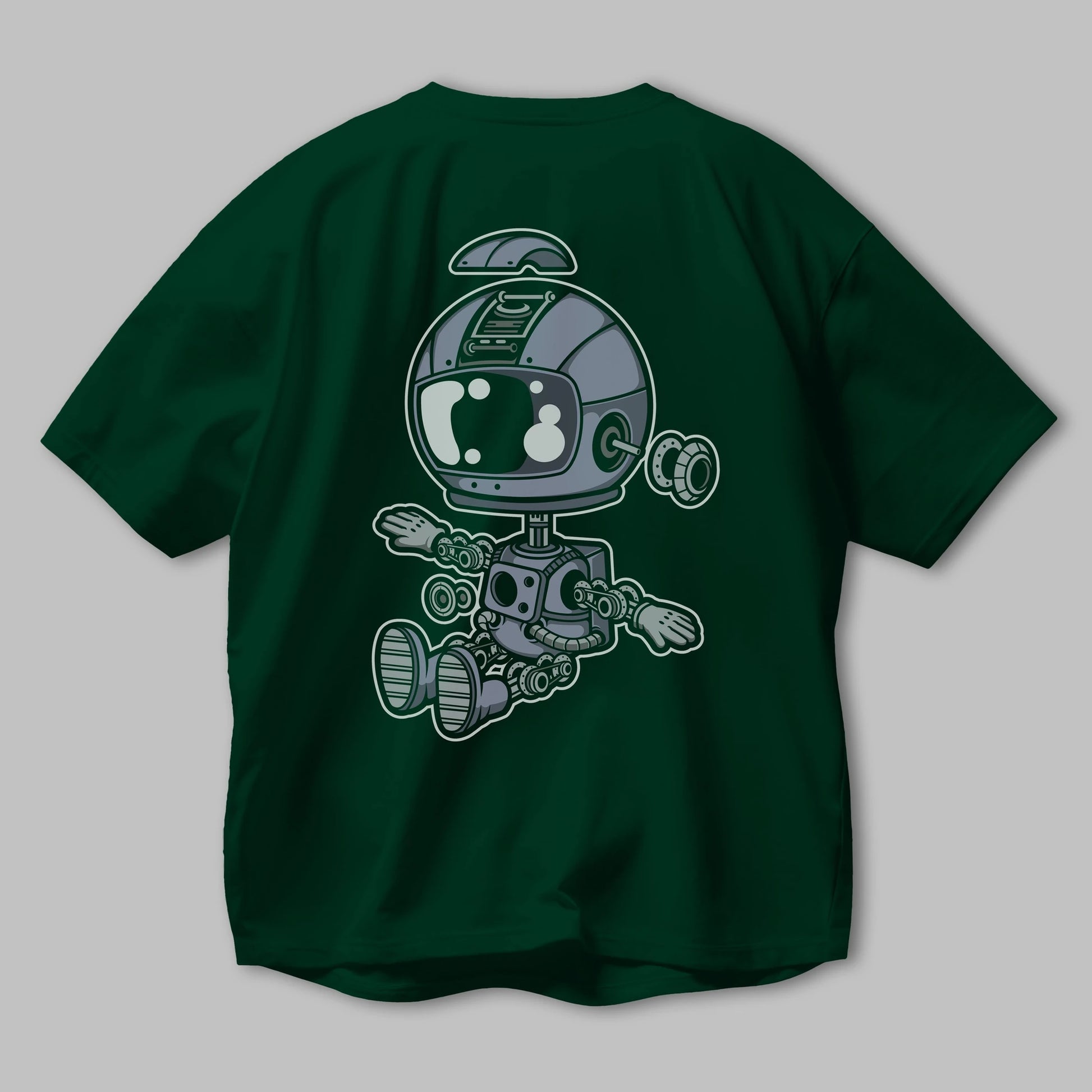 Astronaut Robot Arka Baskılı Oversize t-shirt Erkek Kadın Unisex