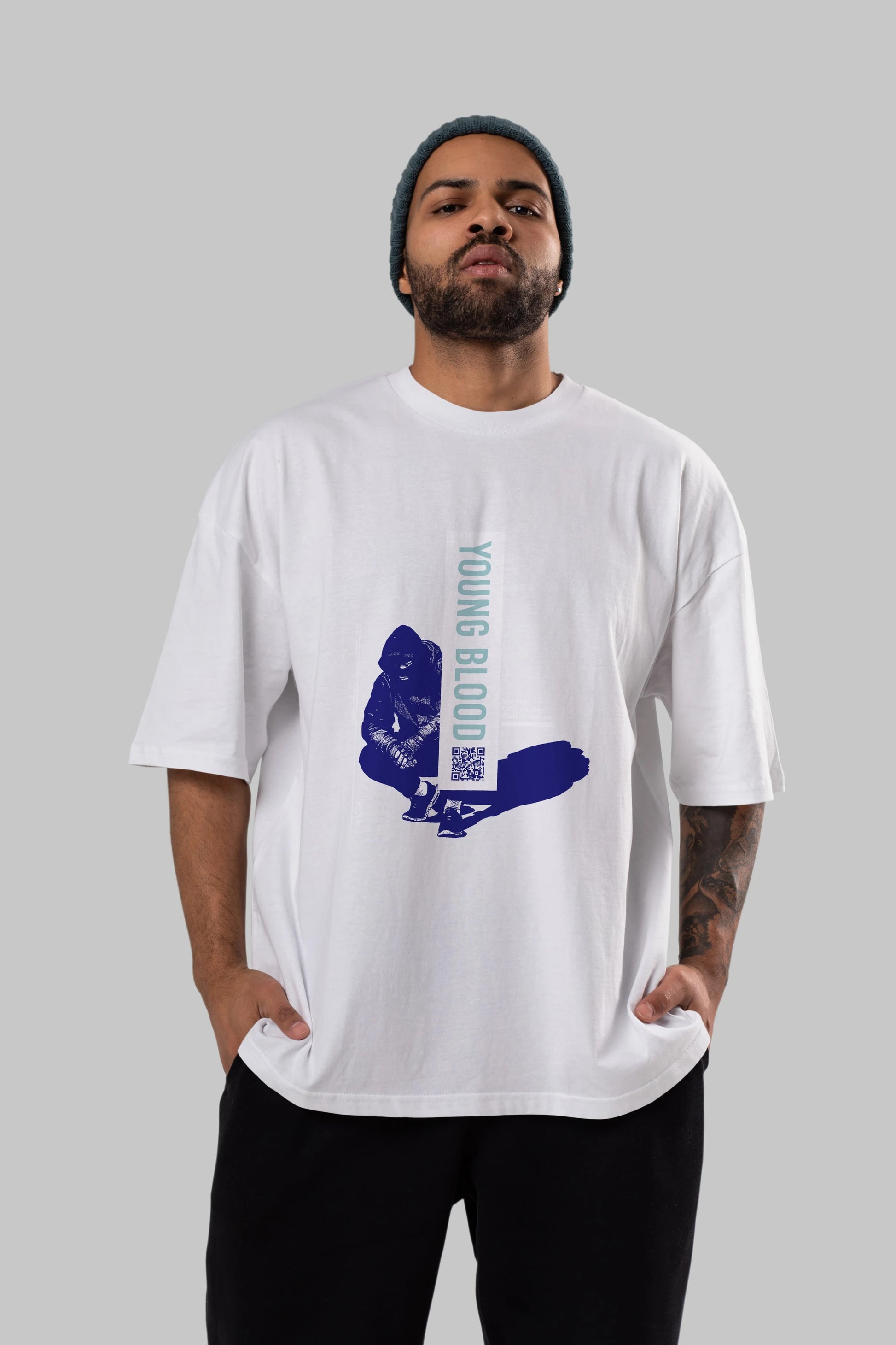 Young Blood Ön Baskılı Oversize t-shirt Erkek Kadın Unisex