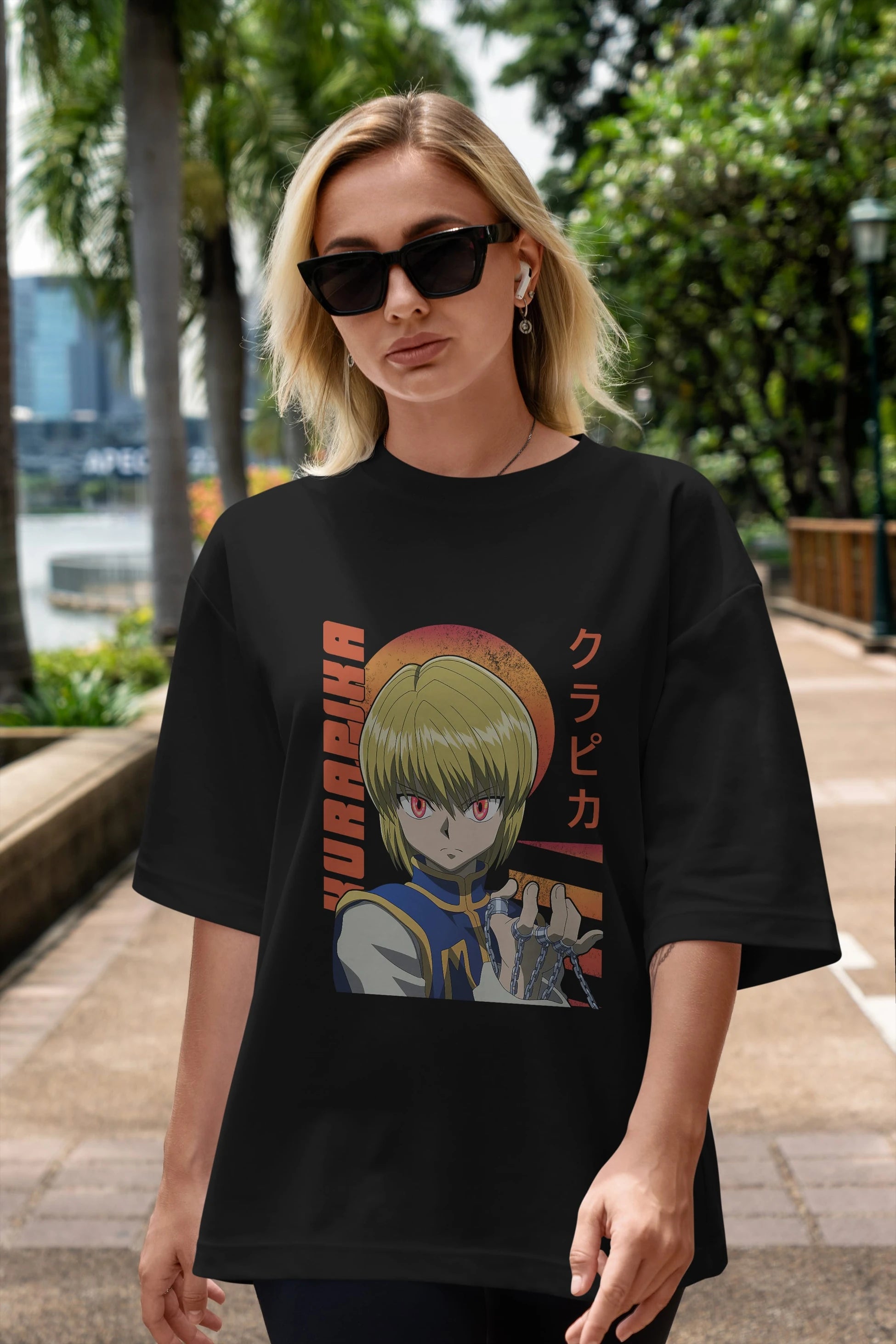 Kurapika 5 (2) Anime Ön Baskılı Oversize t-shirt %100 pamuk Erkek Kadın Unisex