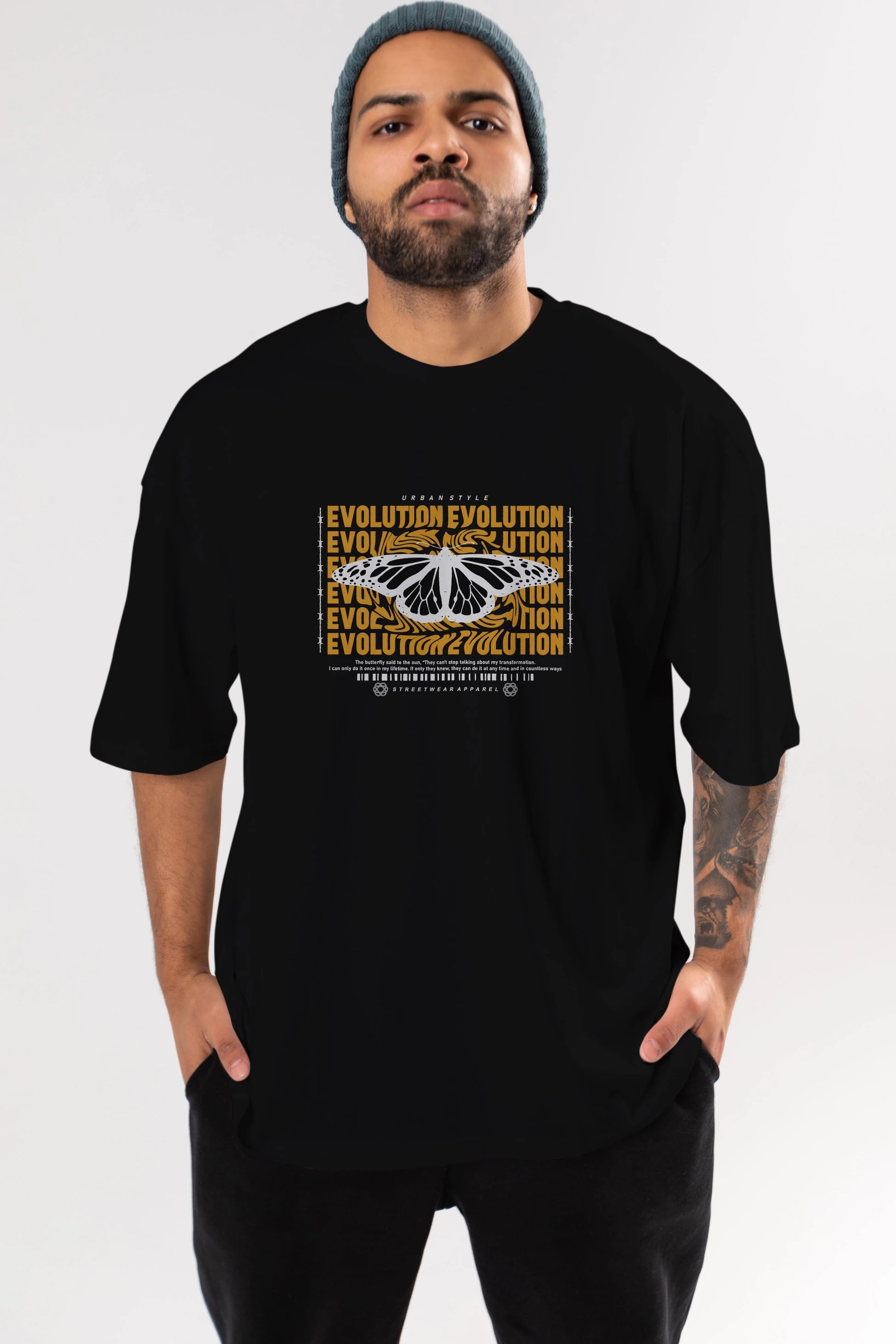 Evolution Urban Style Ön Baskılı Oversize t-shirt Erkek Kadın Unisex