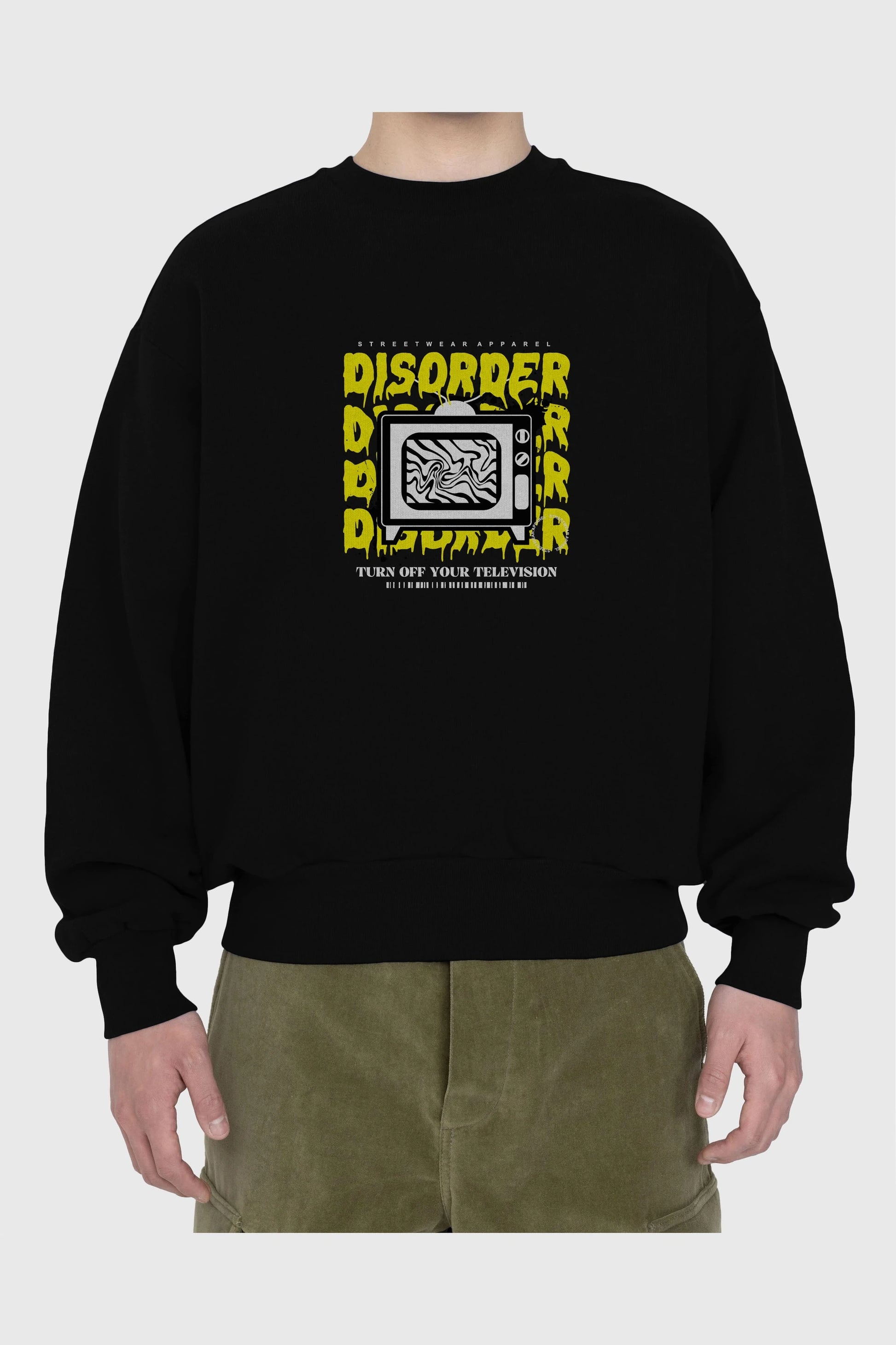 Disorder Streetwear Ön Baskılı Oversize Sweatshirt Erkek Kadın Unisex