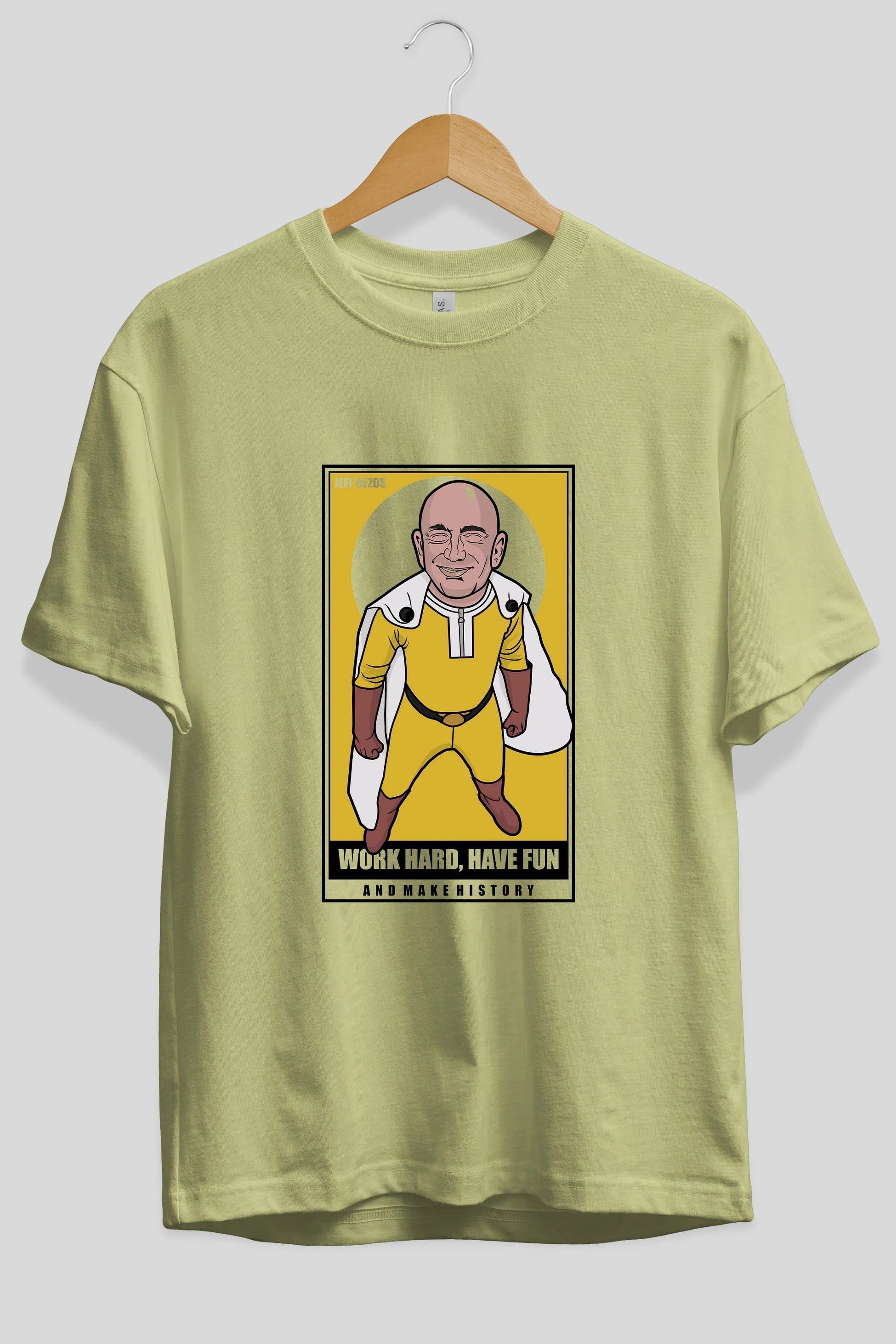 Jeff Bezos Saitama Ön Baskılı Oversize t-shirt Erkek Kadın Unisex %100 Pamuk tişort