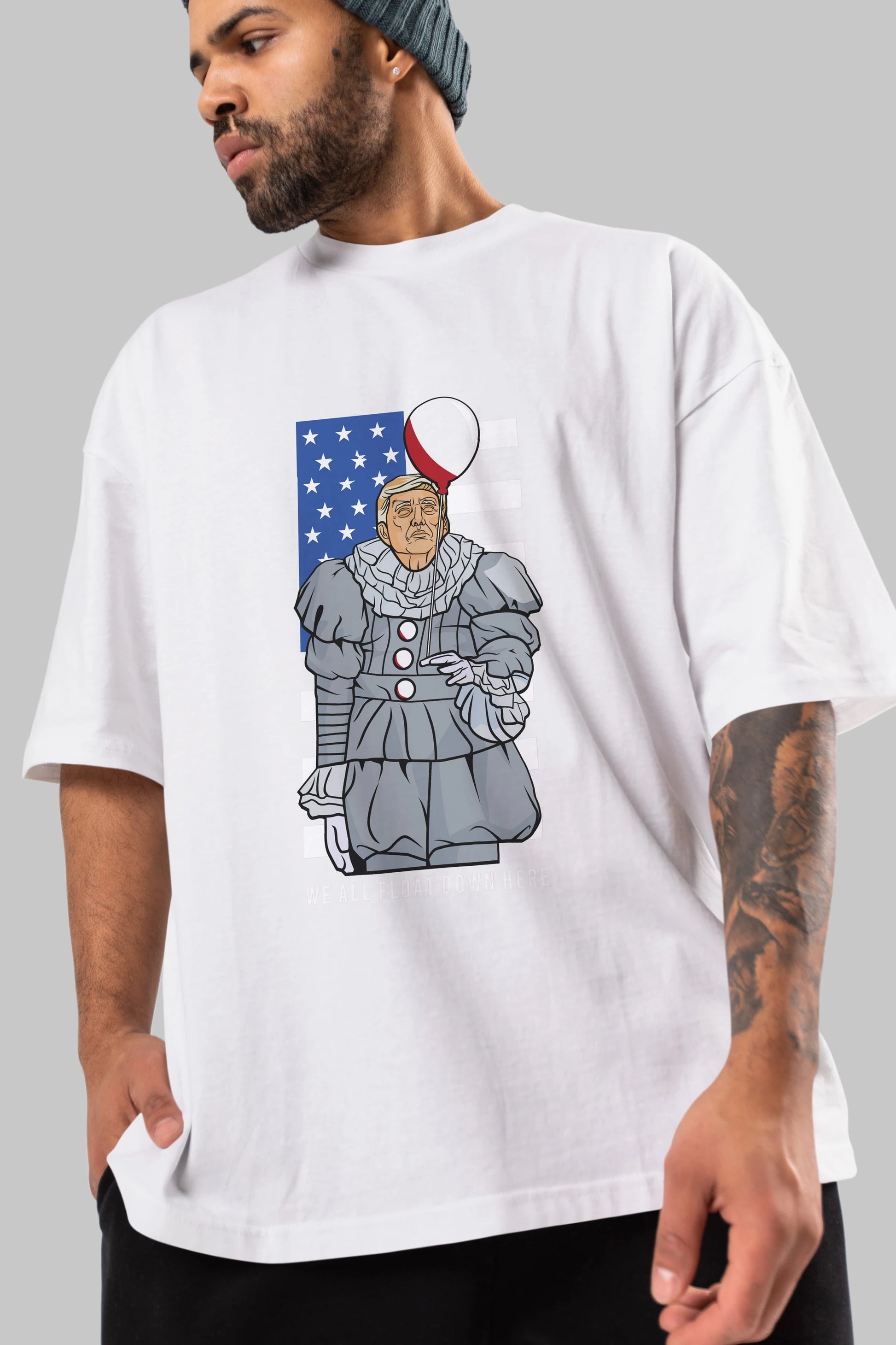 It Trump Ön Baskılı Oversize t-shirt Erkek Kadın Unisex %100 Pamuk tişort