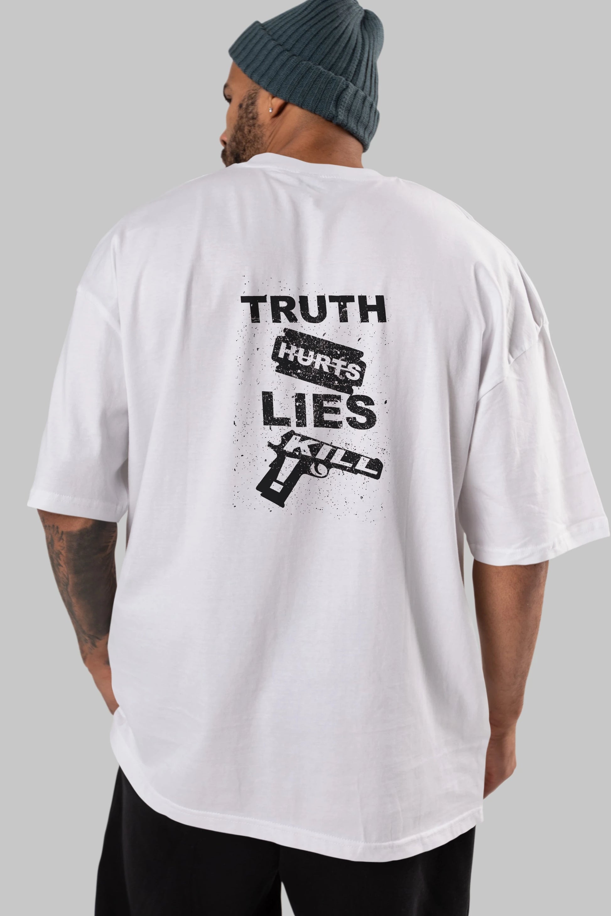 Truth Hurts Arka Baskılı Oversize t-shirt %100 pamuk Erkek Kadın Unisex