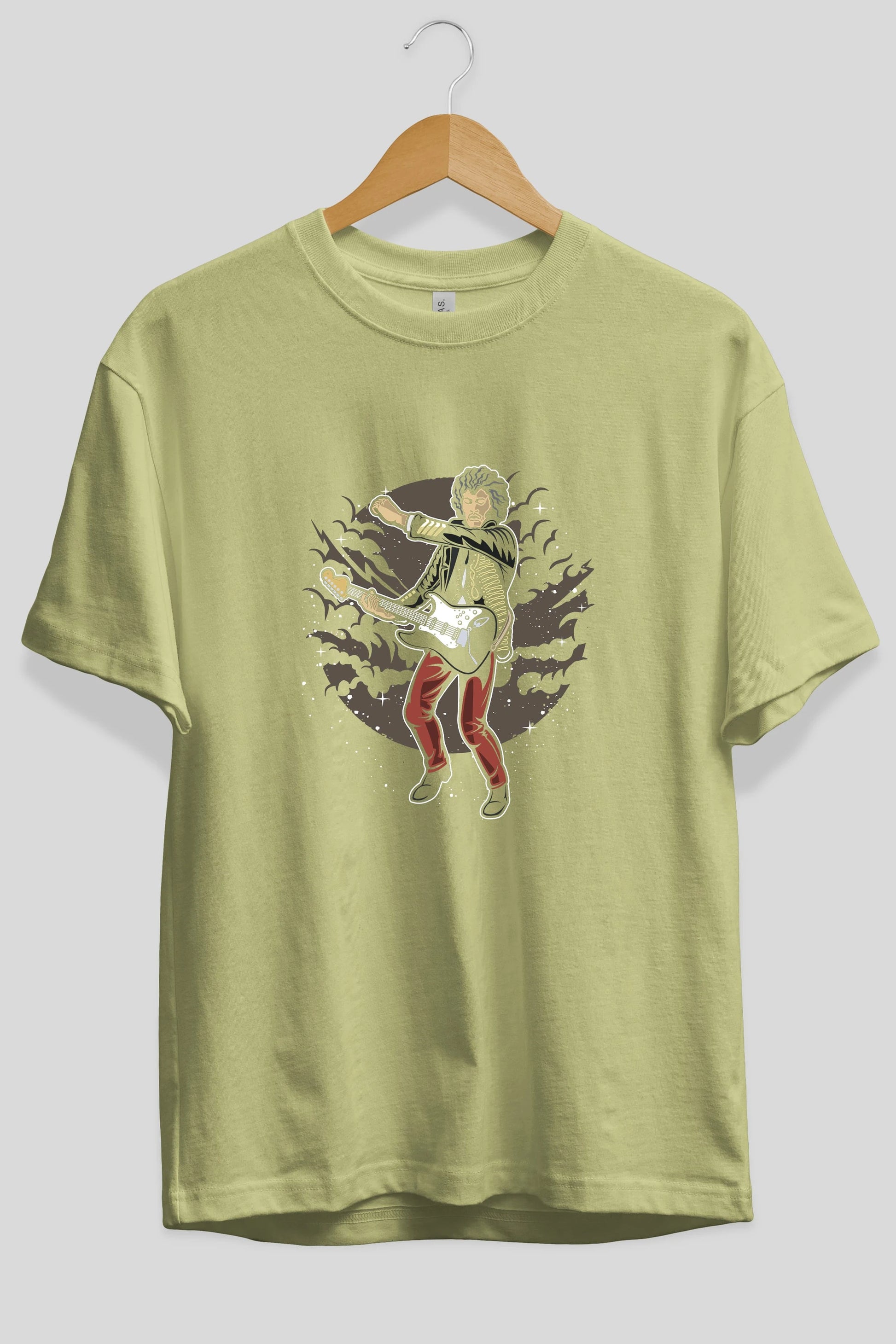 JIMMY HENDRIX Ön Baskılı Oversize t-shirt Erkek Kadın Unisex %100 Pamuk tişort