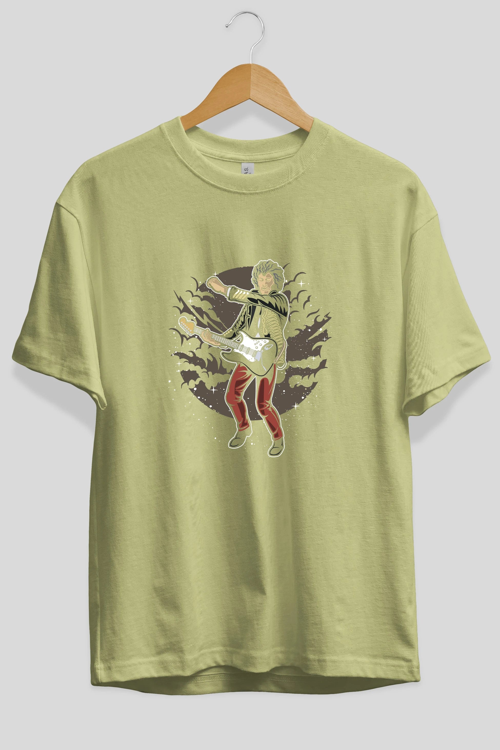 JIMMY HENDRIX Ön Baskılı Oversize t-shirt Erkek Kadın Unisex %100 Pamuk tişort