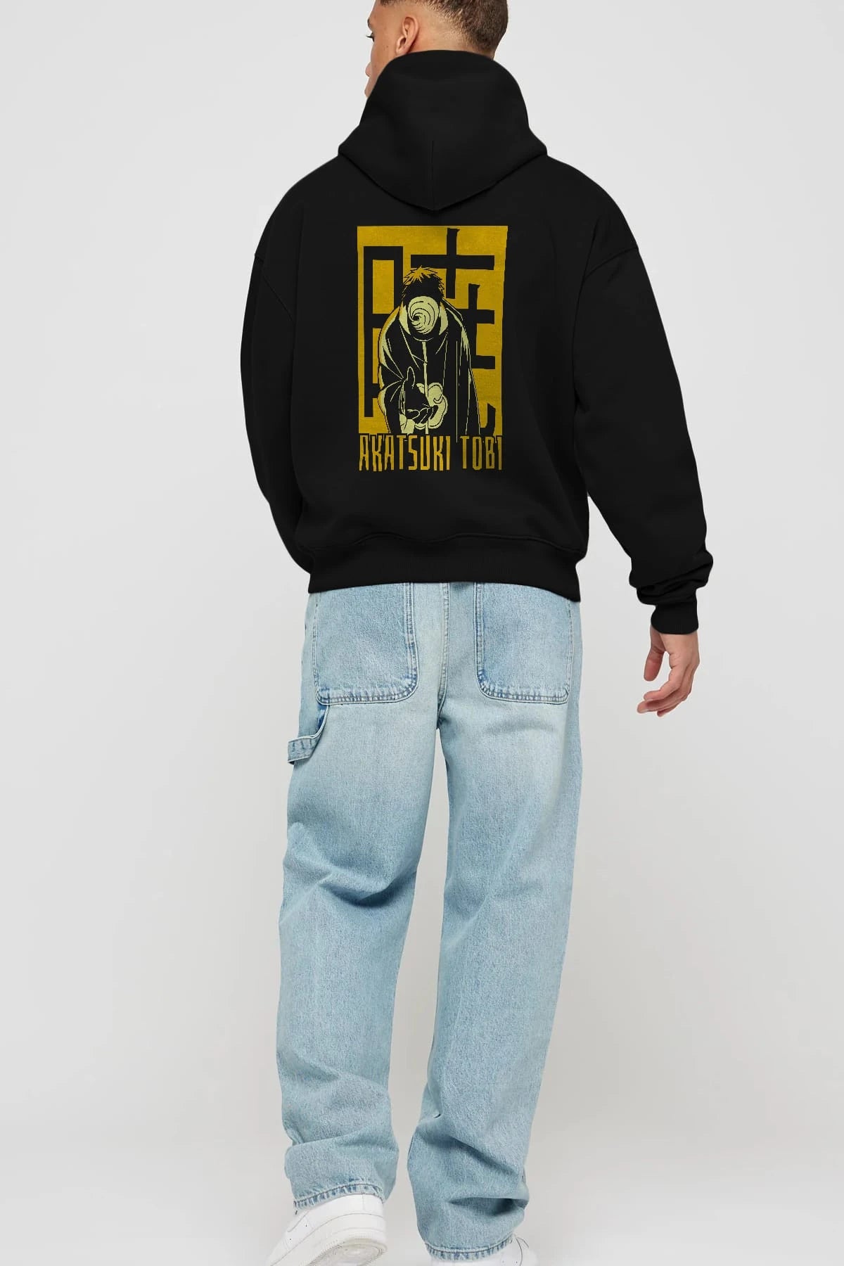 AKATSUKI OBITO NARUTO Anime Arka Baskılı Hoodie Oversize Kapüşonlu Sweatshirt Erkek Kadın Unisex