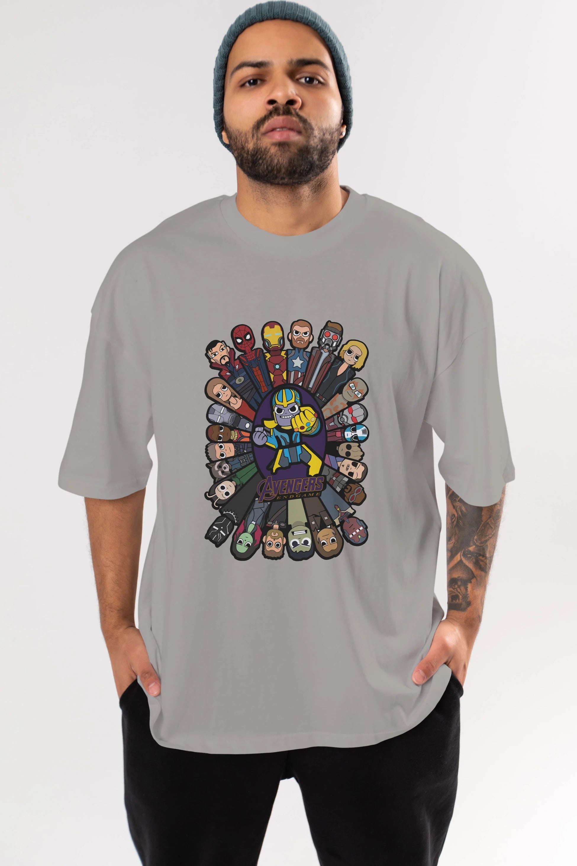 The Avengers (2) Ön Baskılı Oversize t-shirt Erkek Kadın Unisex %100 Pamuk Bisiklet Yaka tişort